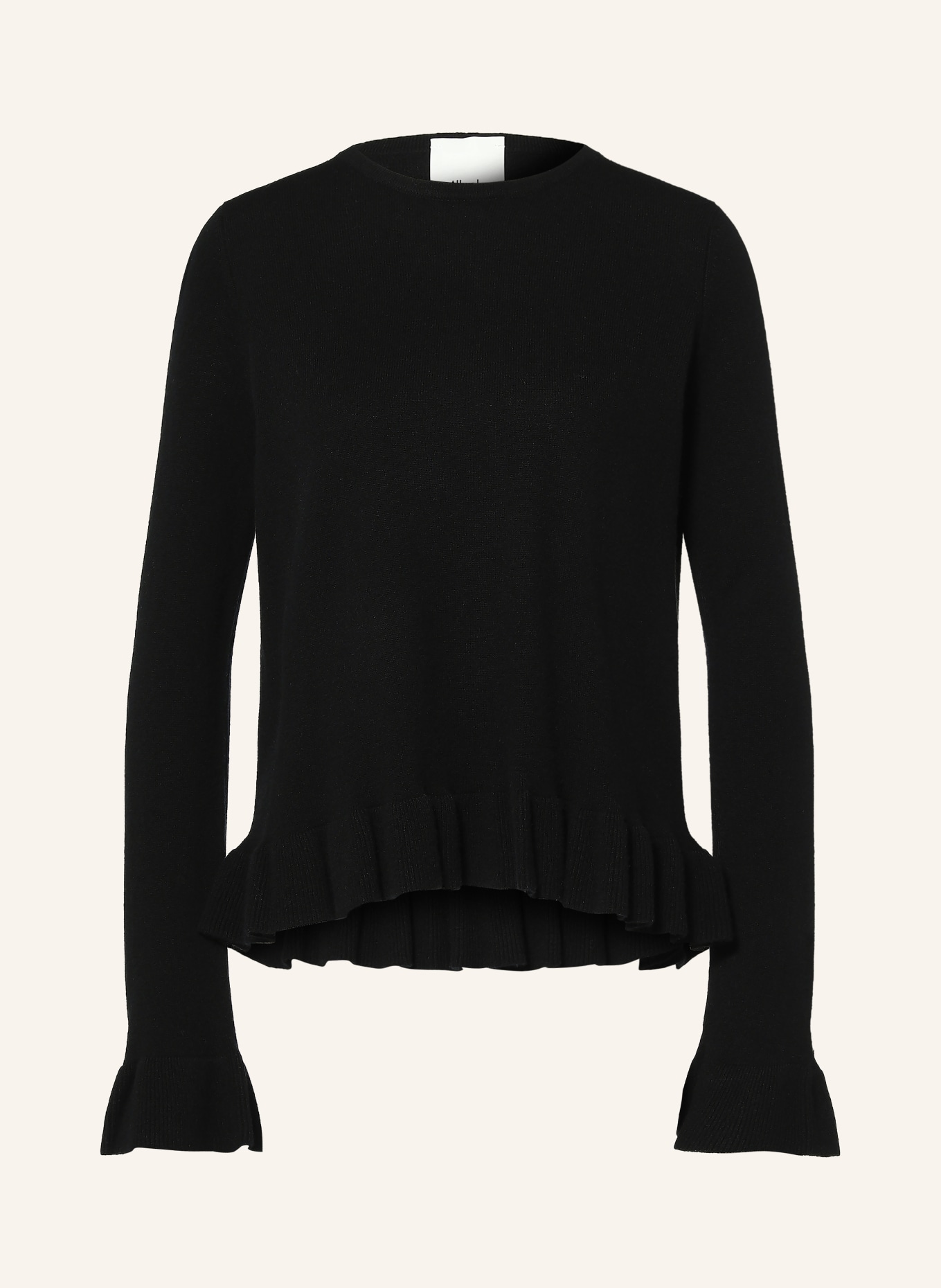 ALLUDE Pullover mit Cashmere und Volants: SCHWARZ