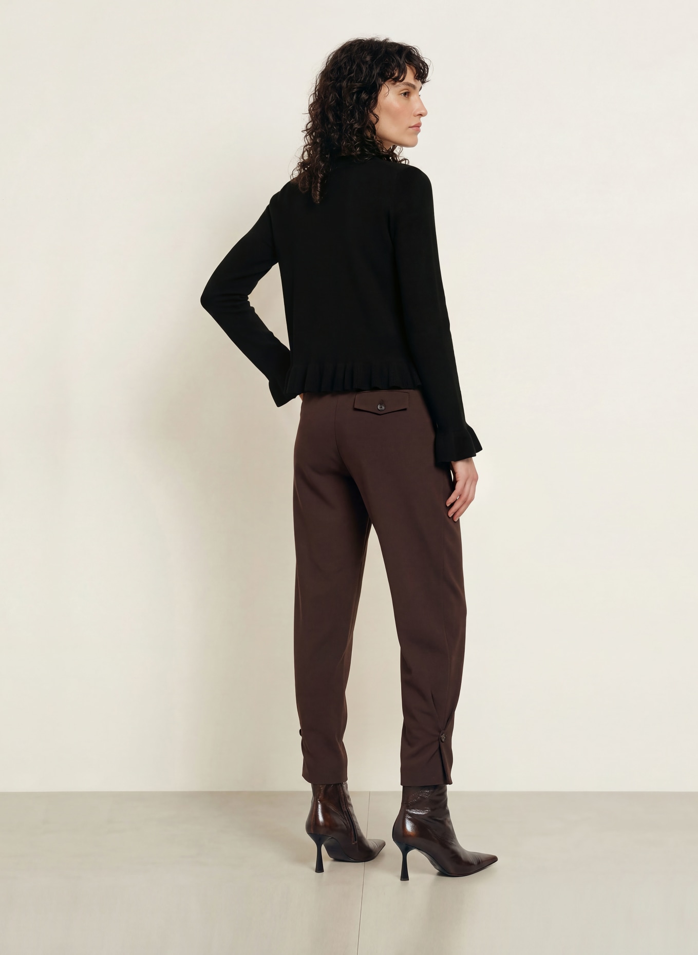 ALLUDE Pullover mit Cashmere und Volants: SCHWARZ