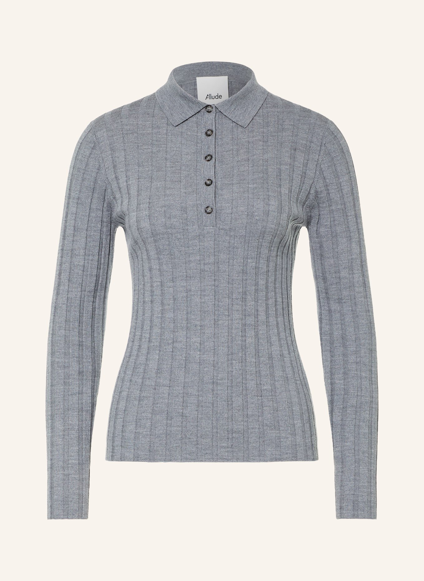 ALLUDE Pletená polokošile: ŠEDÁ
