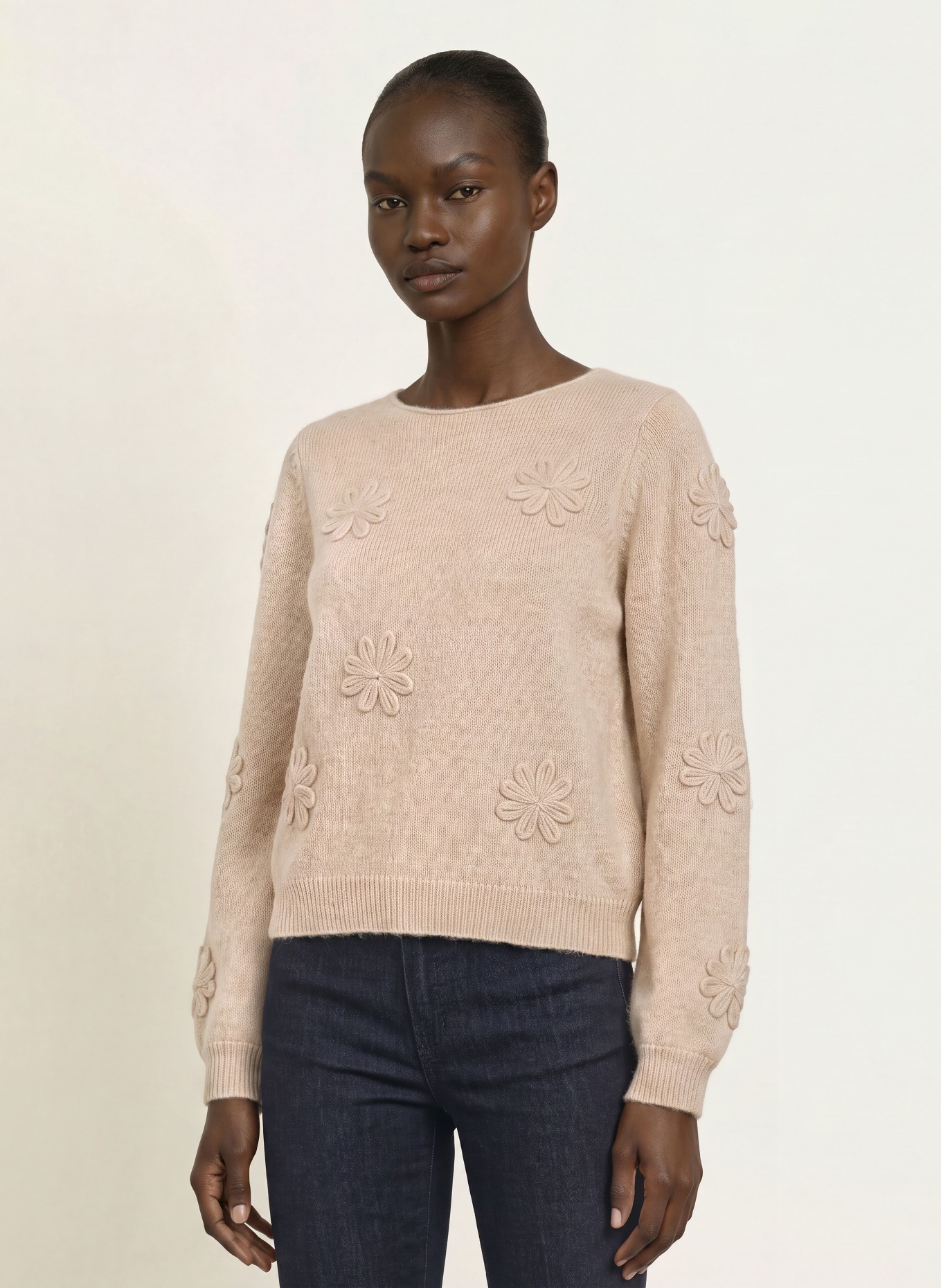ALLUDE Trui met kasjmier: BEIGE