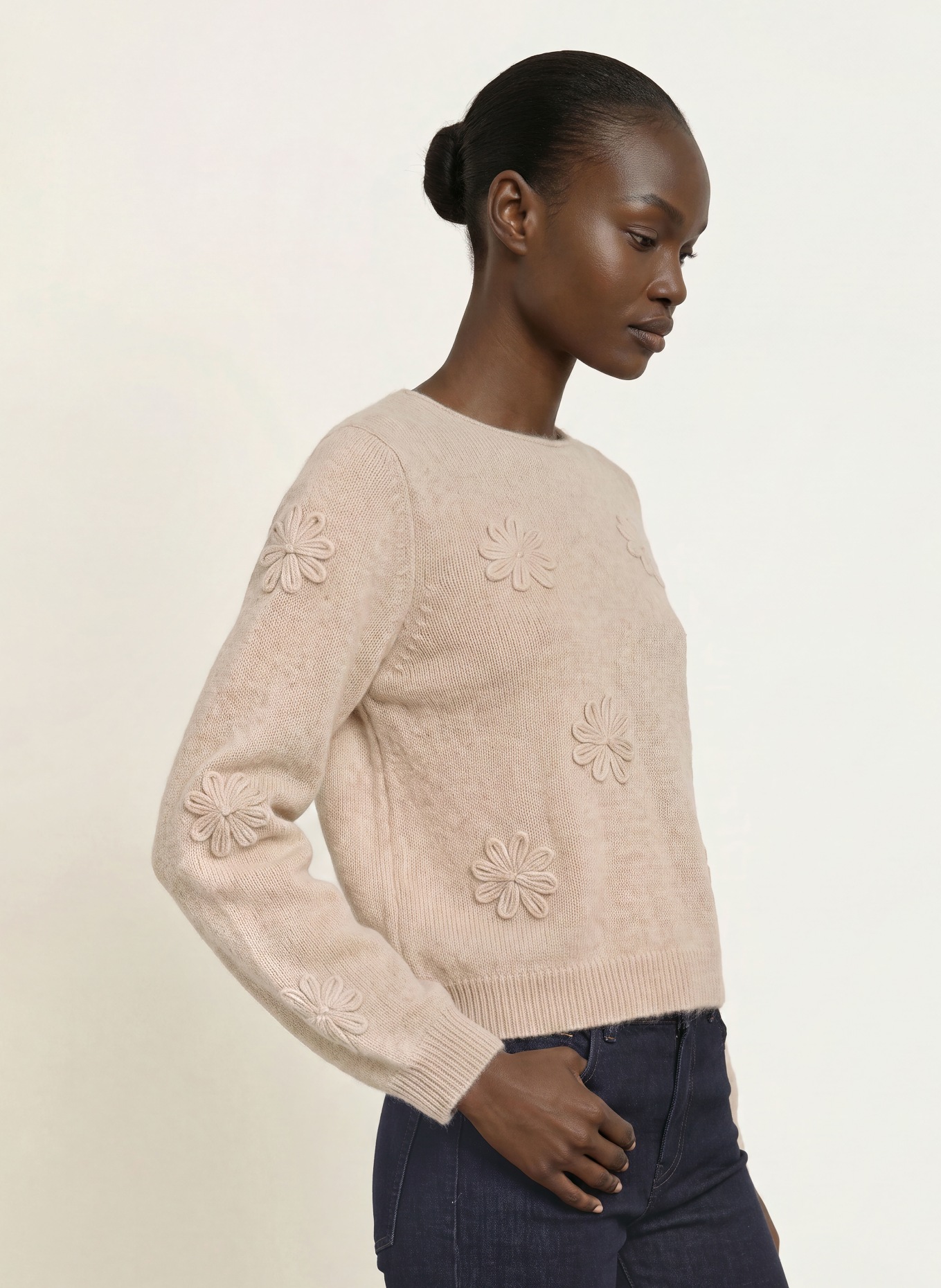 ALLUDE Trui met kasjmier: BEIGE
