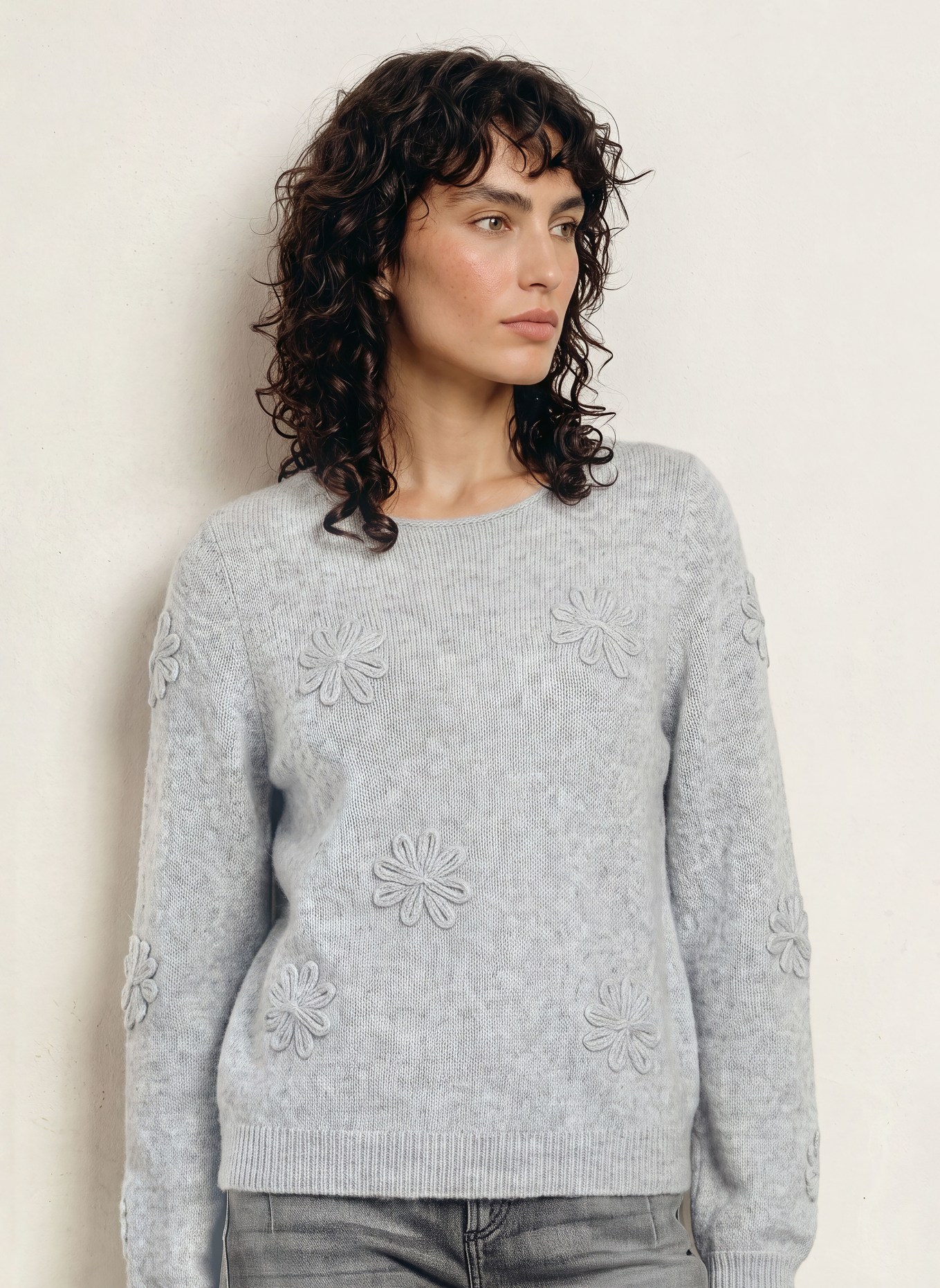ALLUDE Trui met kasjmier: LICHTGRIJS