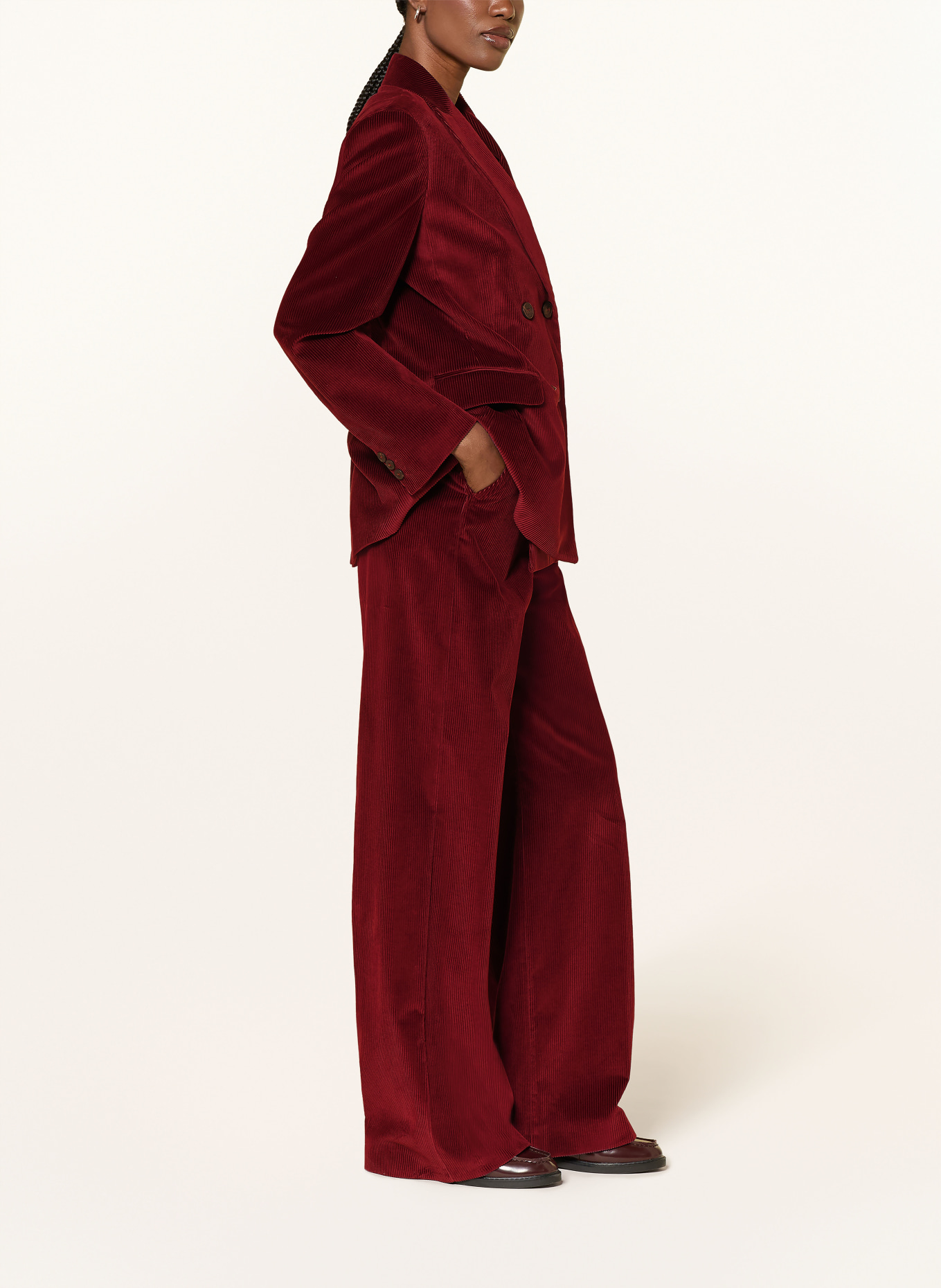 WEEKEND Max Mara Marlenehose TANIA aus Cord: DUNKELROT