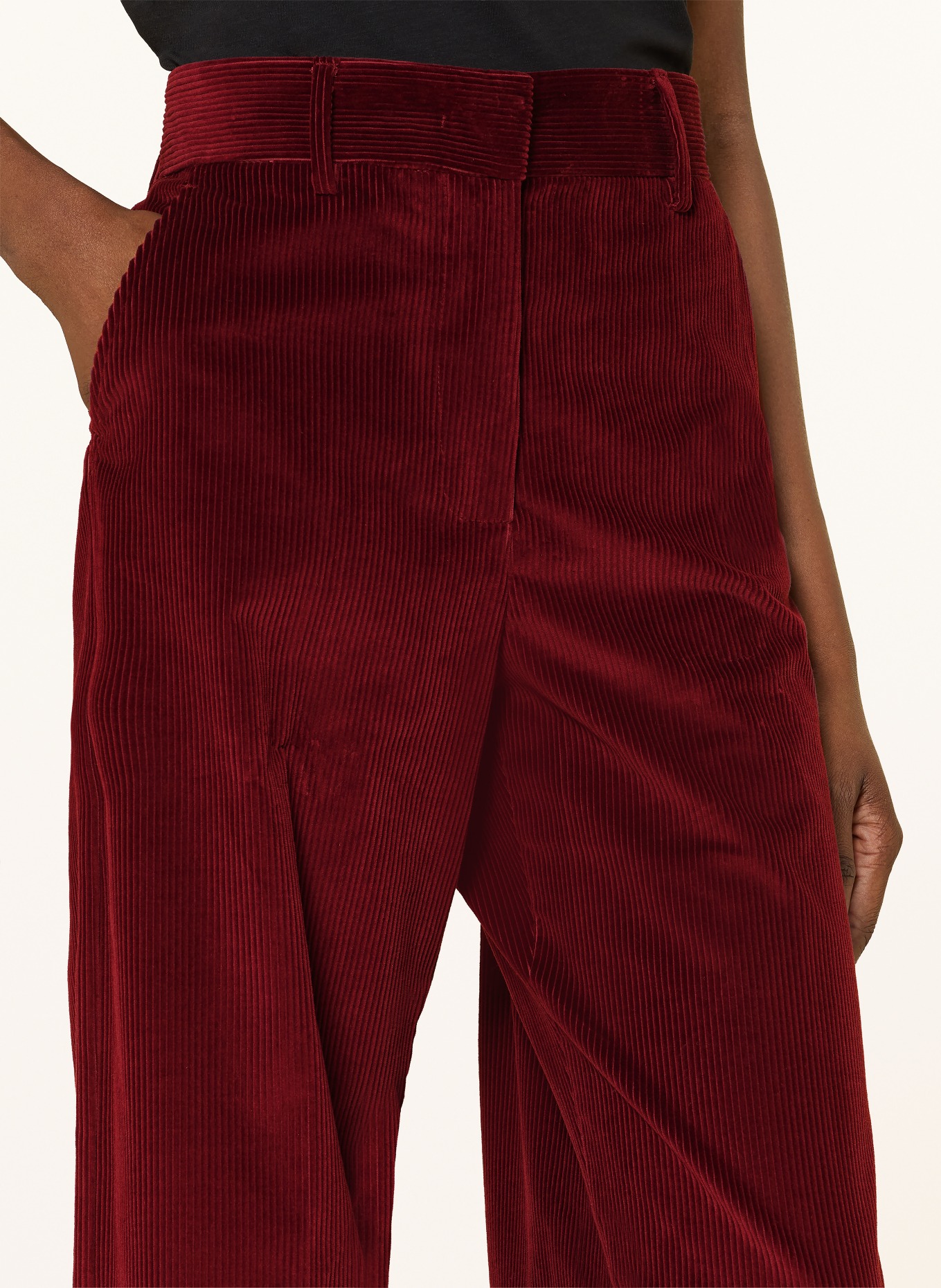 WEEKEND Max Mara Marlenehose TANIA aus Cord: DUNKELROT