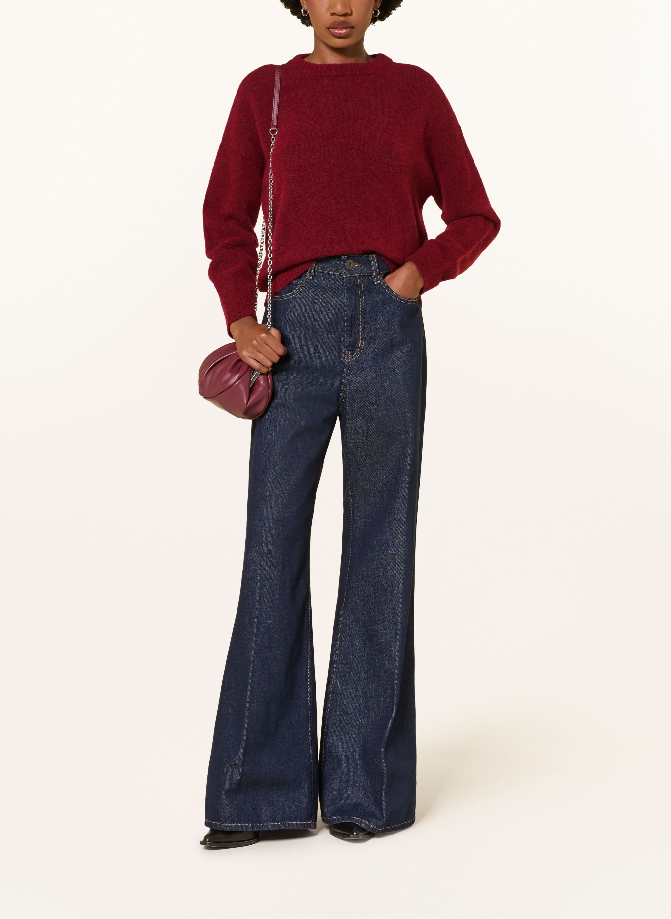 WEEKEND Max Mara Trui van alpaca: DONKERROOD