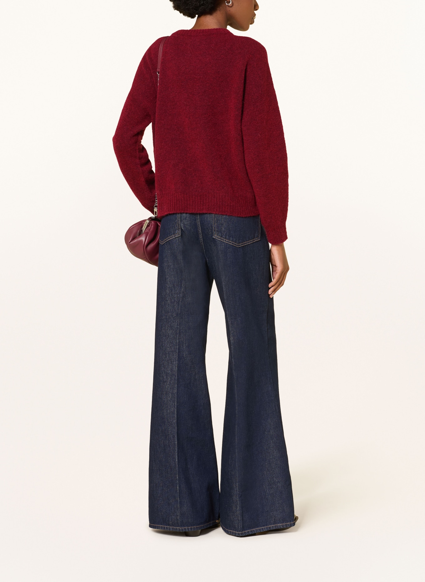 WEEKEND Max Mara Trui van alpaca: DONKERROOD