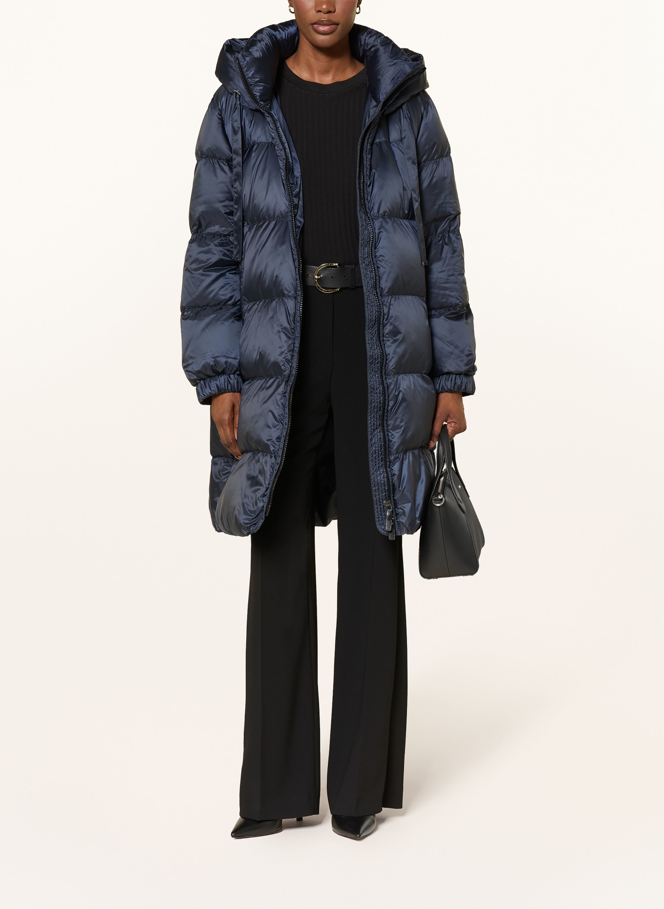 Max Mara The Cube Daunenmantel MARTE mit abnehmbarer Kapuze: DUNKELBLAU