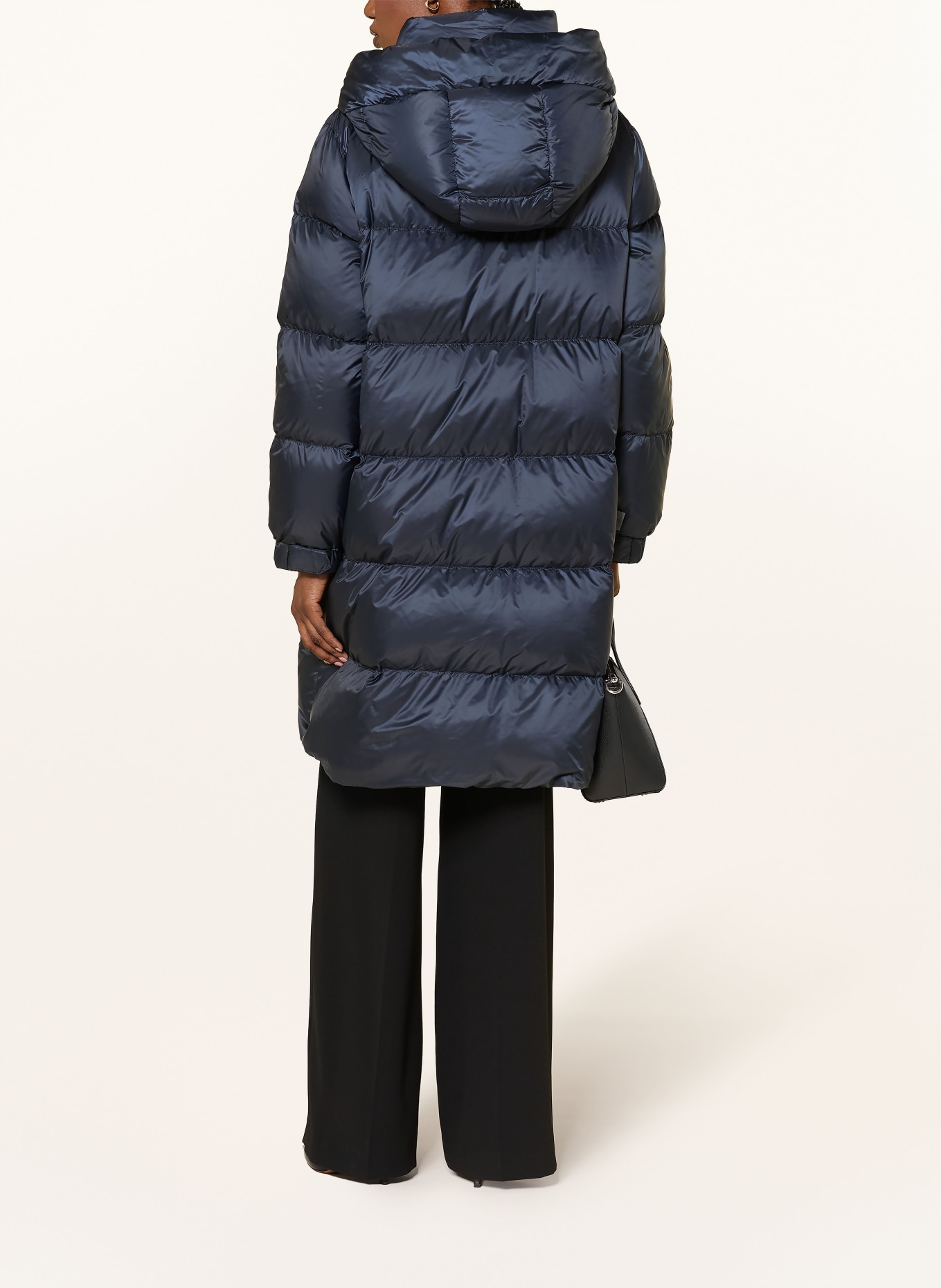 Max Mara The Cube Daunenmantel MARTE mit abnehmbarer Kapuze: DUNKELBLAU