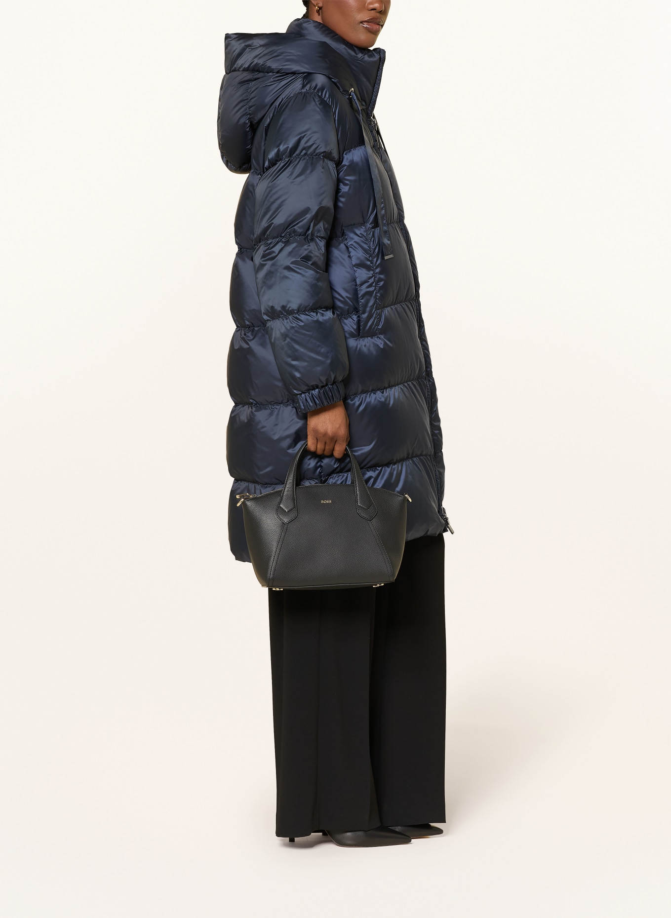 Max Mara The Cube Daunenmantel MARTE mit abnehmbarer Kapuze: DUNKELBLAU