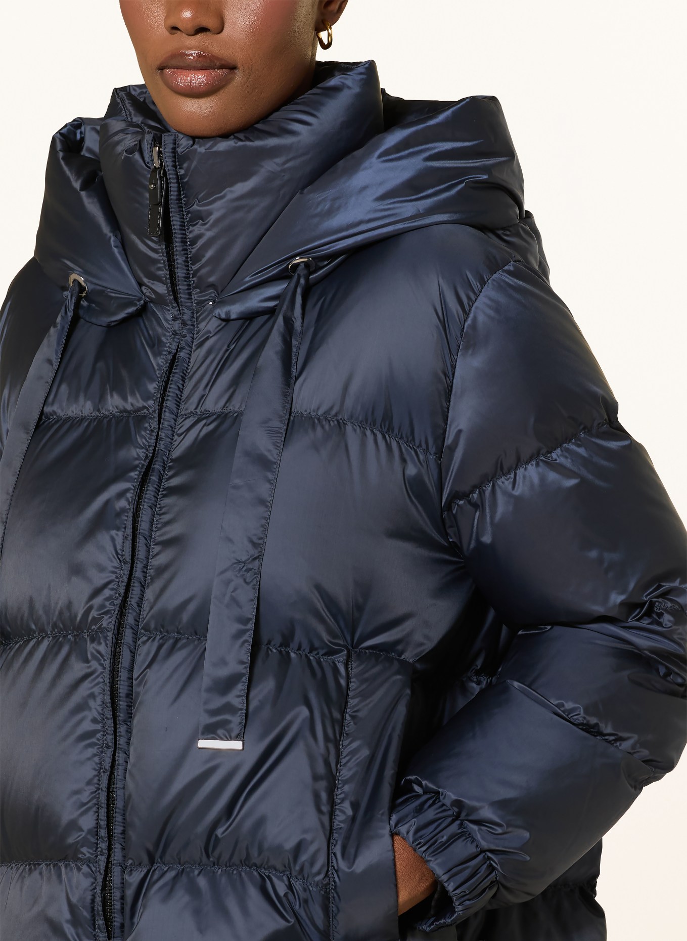 Max Mara The Cube Daunenmantel MARTE mit abnehmbarer Kapuze: DUNKELBLAU