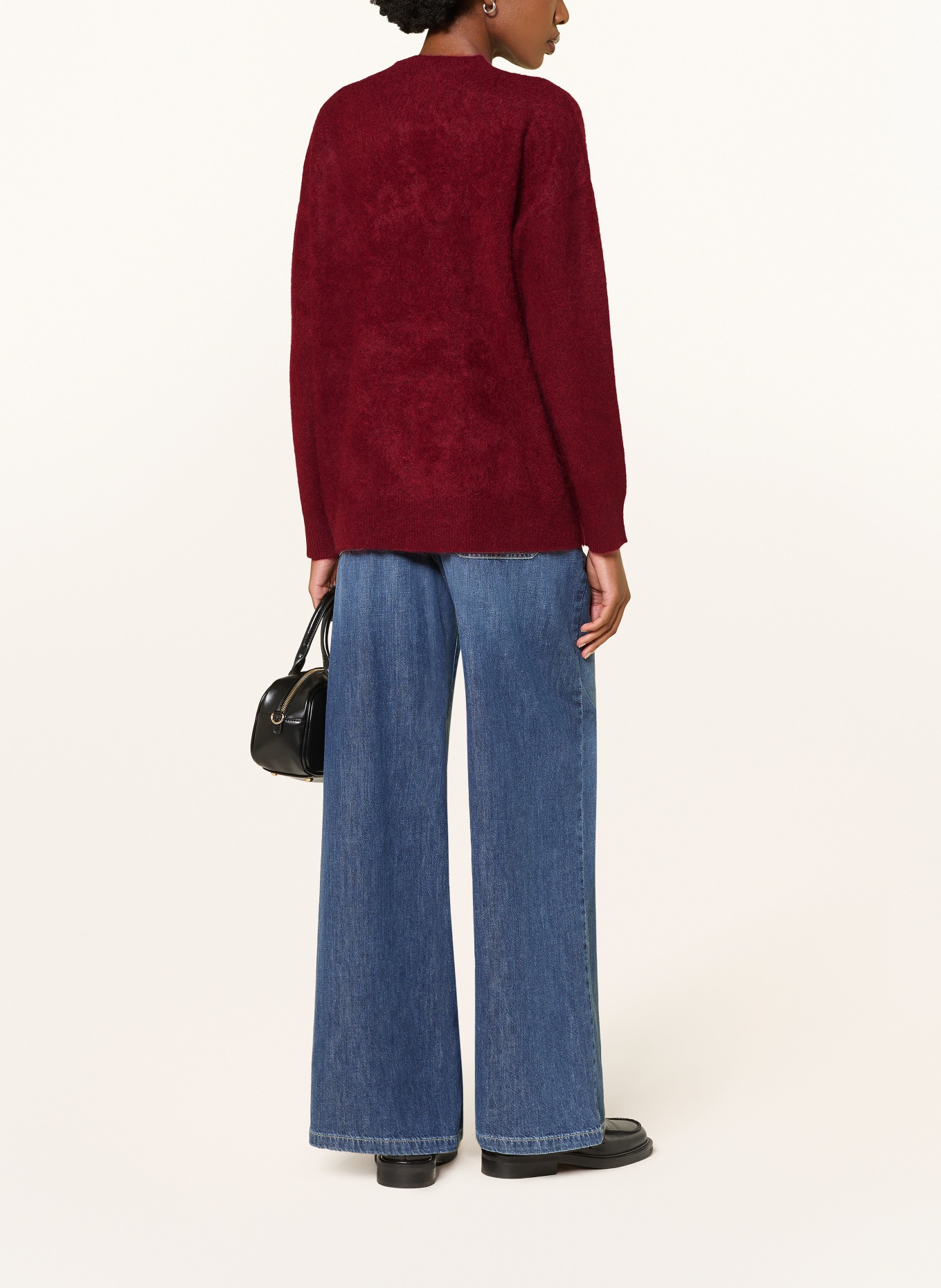 S Max Mara Pullover ARIA mit abnehmbarem Schal: DUNKELROT