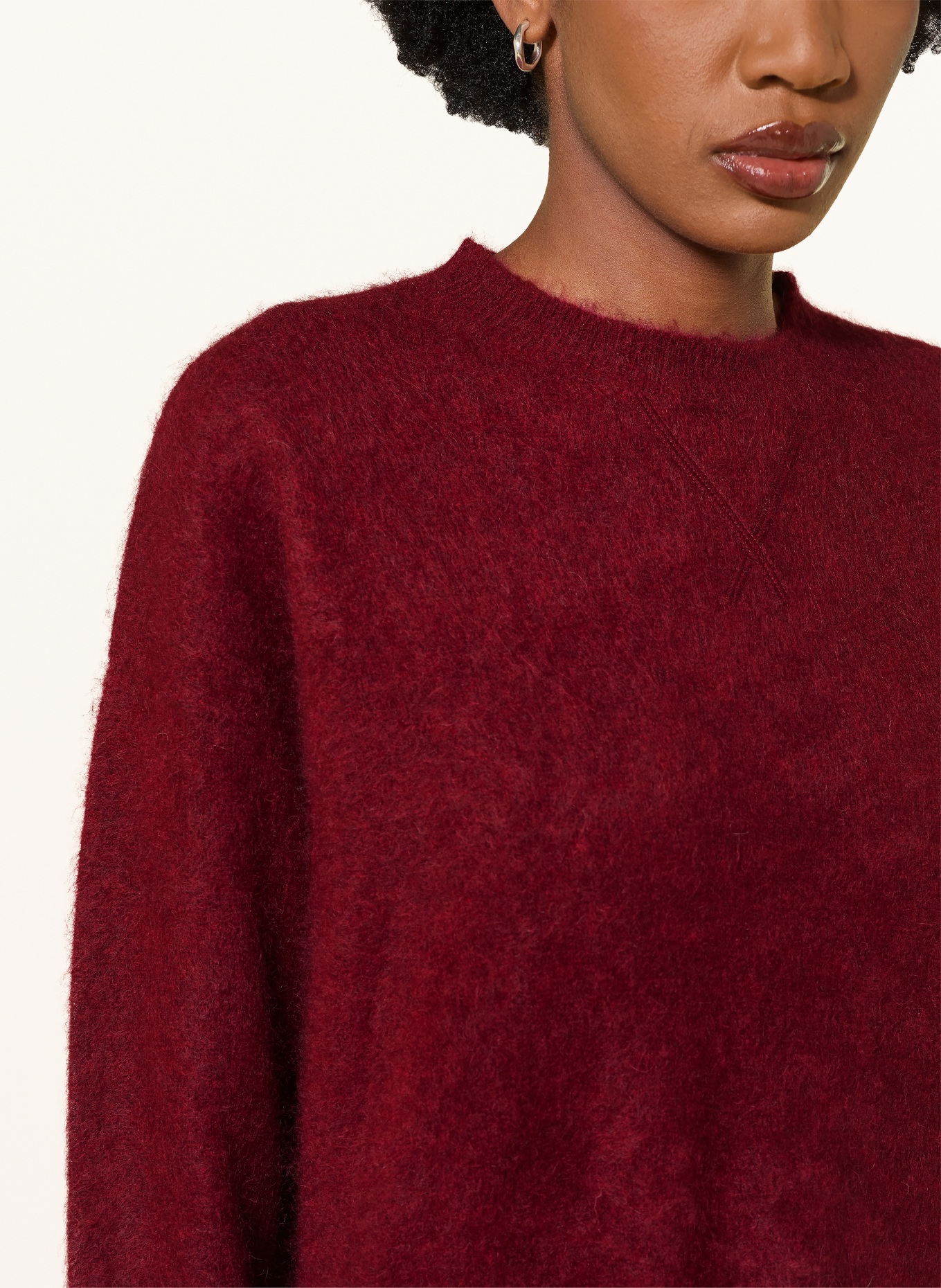 S Max Mara Pullover ARIA mit abnehmbarem Schal: DUNKELROT