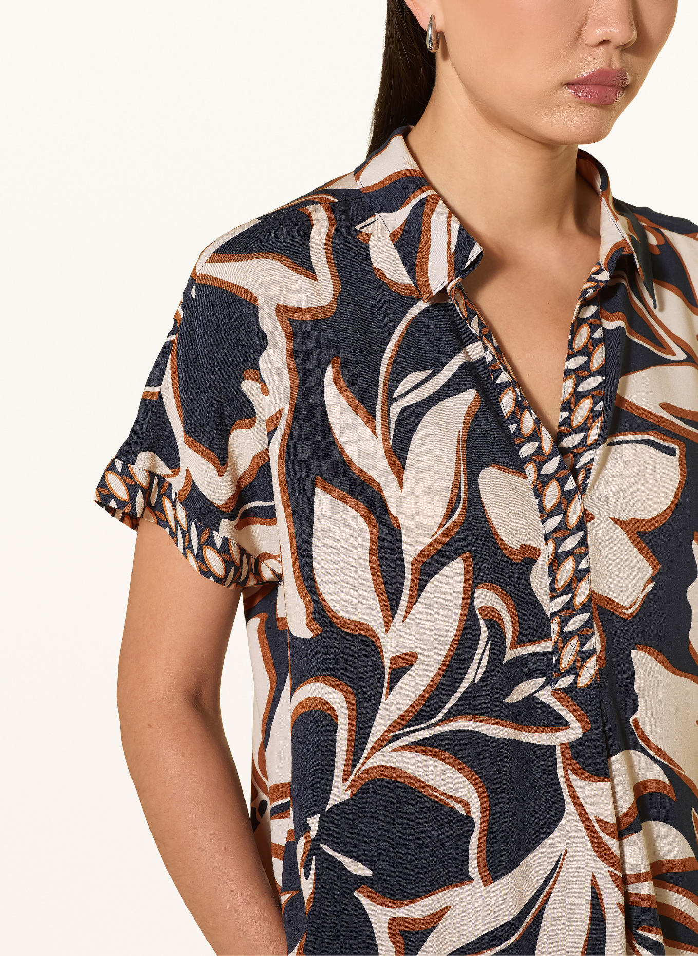 Betty Barclay Blusenshirt: DUNKELBLAU / BRAUN / BEIGE