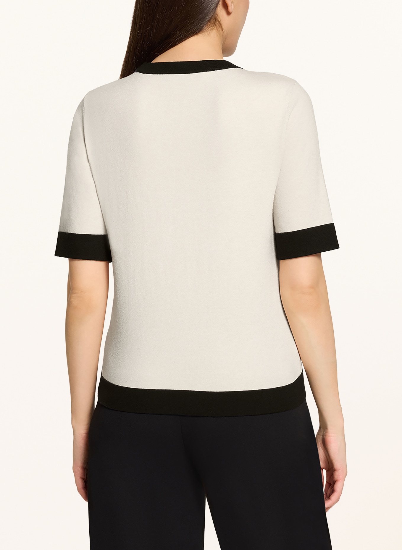 Betty Barclay Gebreid shirt: BEIGE / ZWART