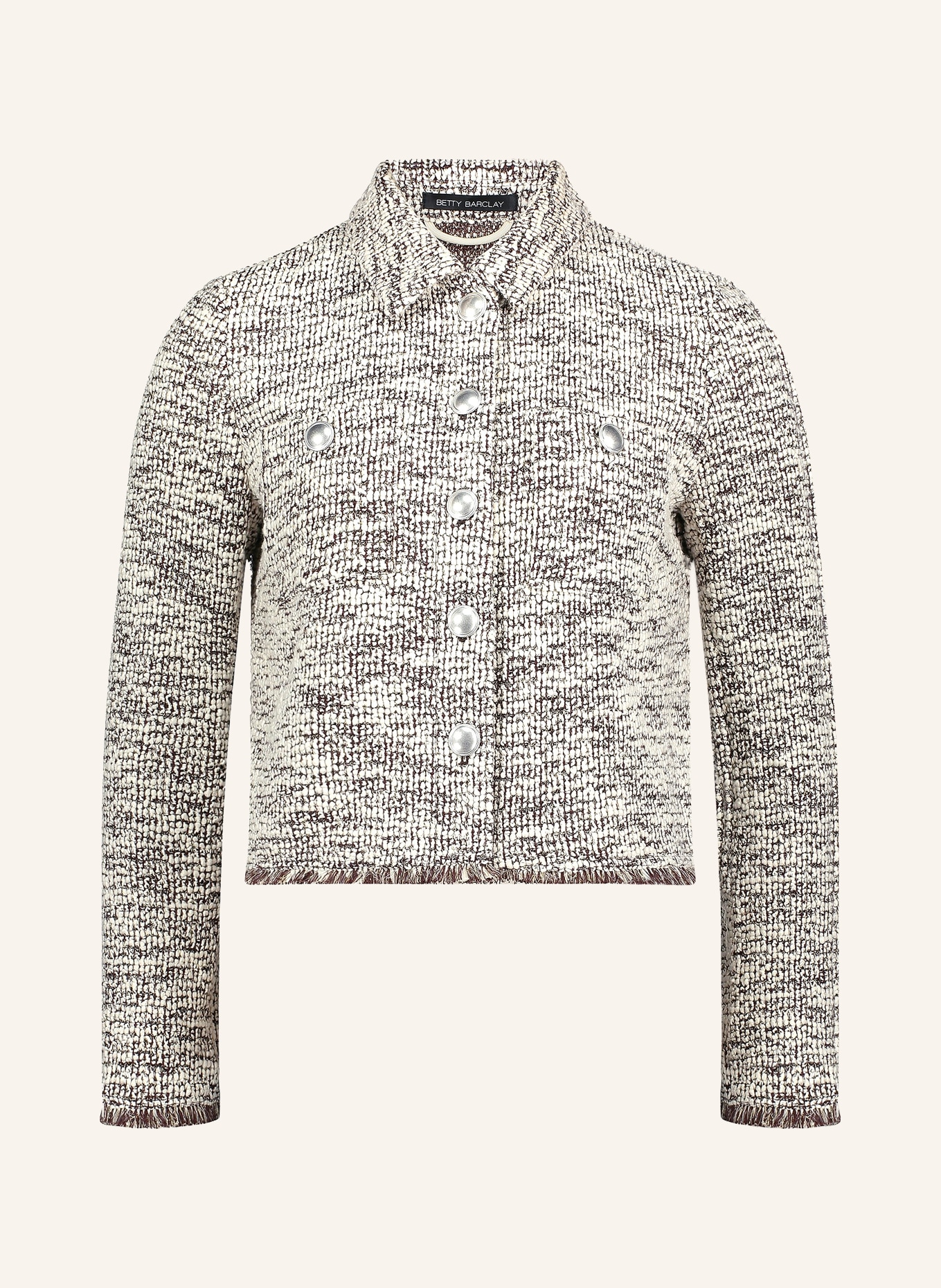 Betty Barclay Bouclé-jas met glittergaren: CRÈME / ZWART