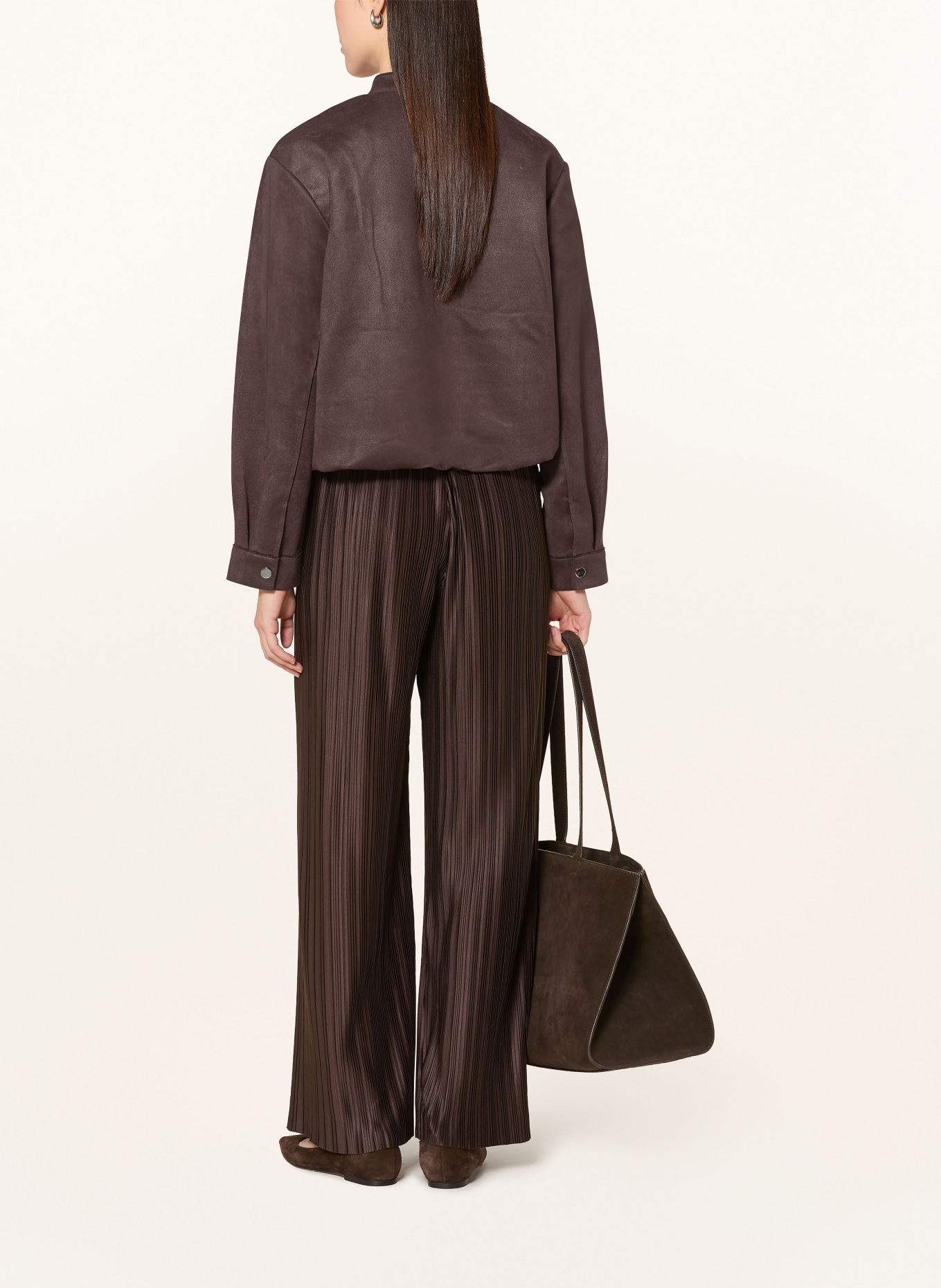Betty Barclay Leather-look bomber jacket: DARK BROWN