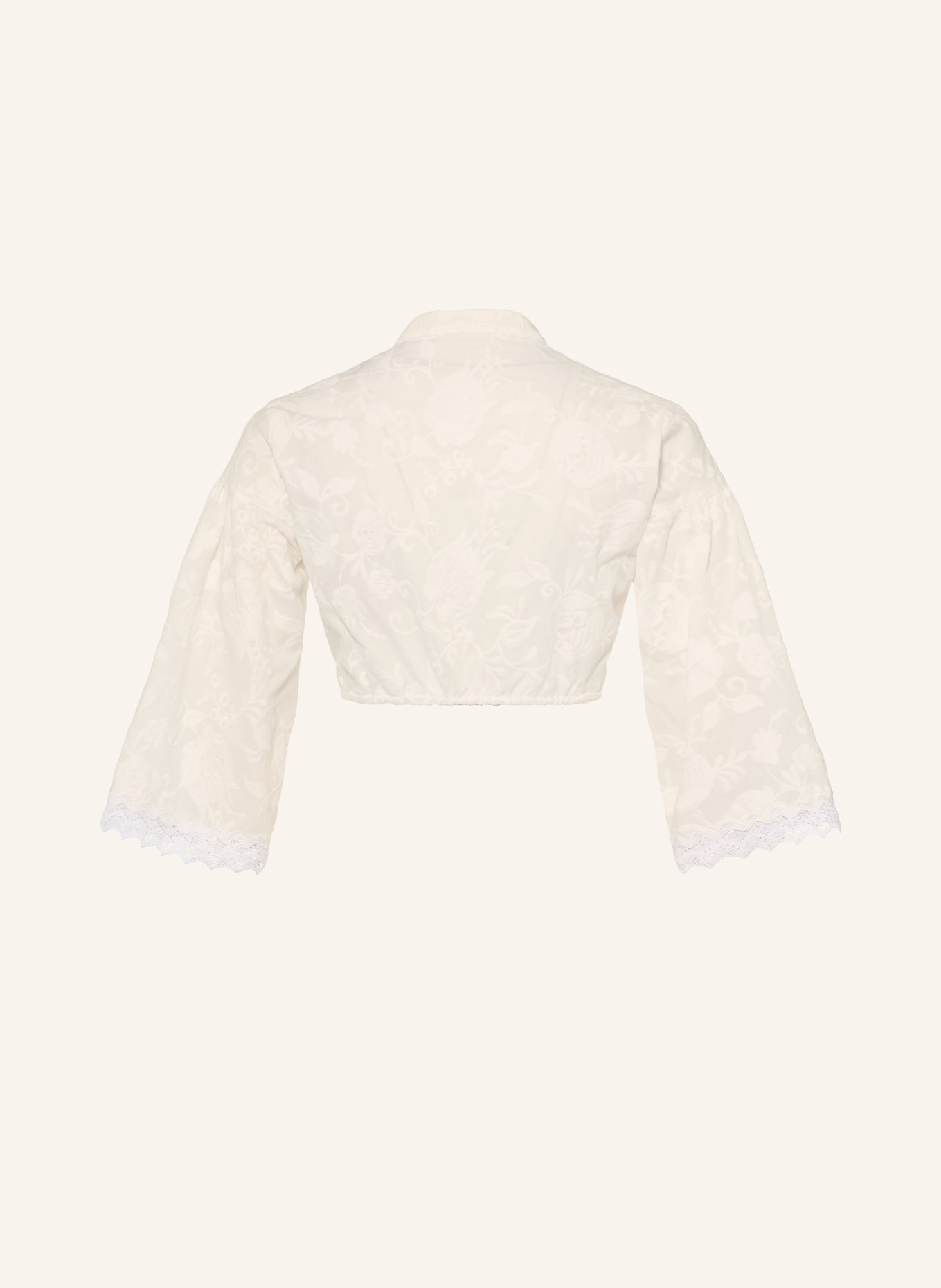 SPORTALM Dirndlbluse mit 3/4-Arm und Spitze: WEISS