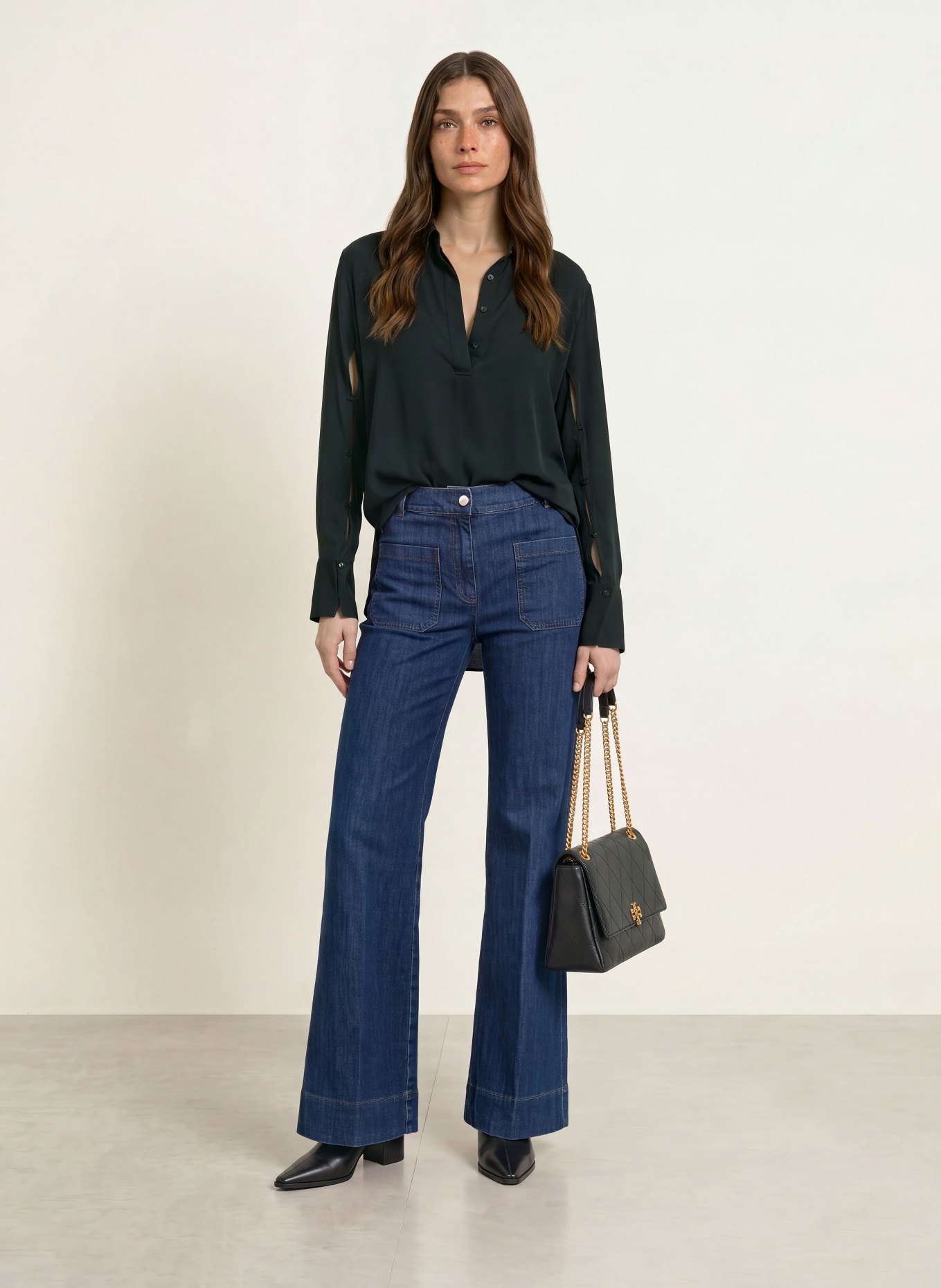 ÉMANOU VIOLETTE blouse shirt with silk: BLACK