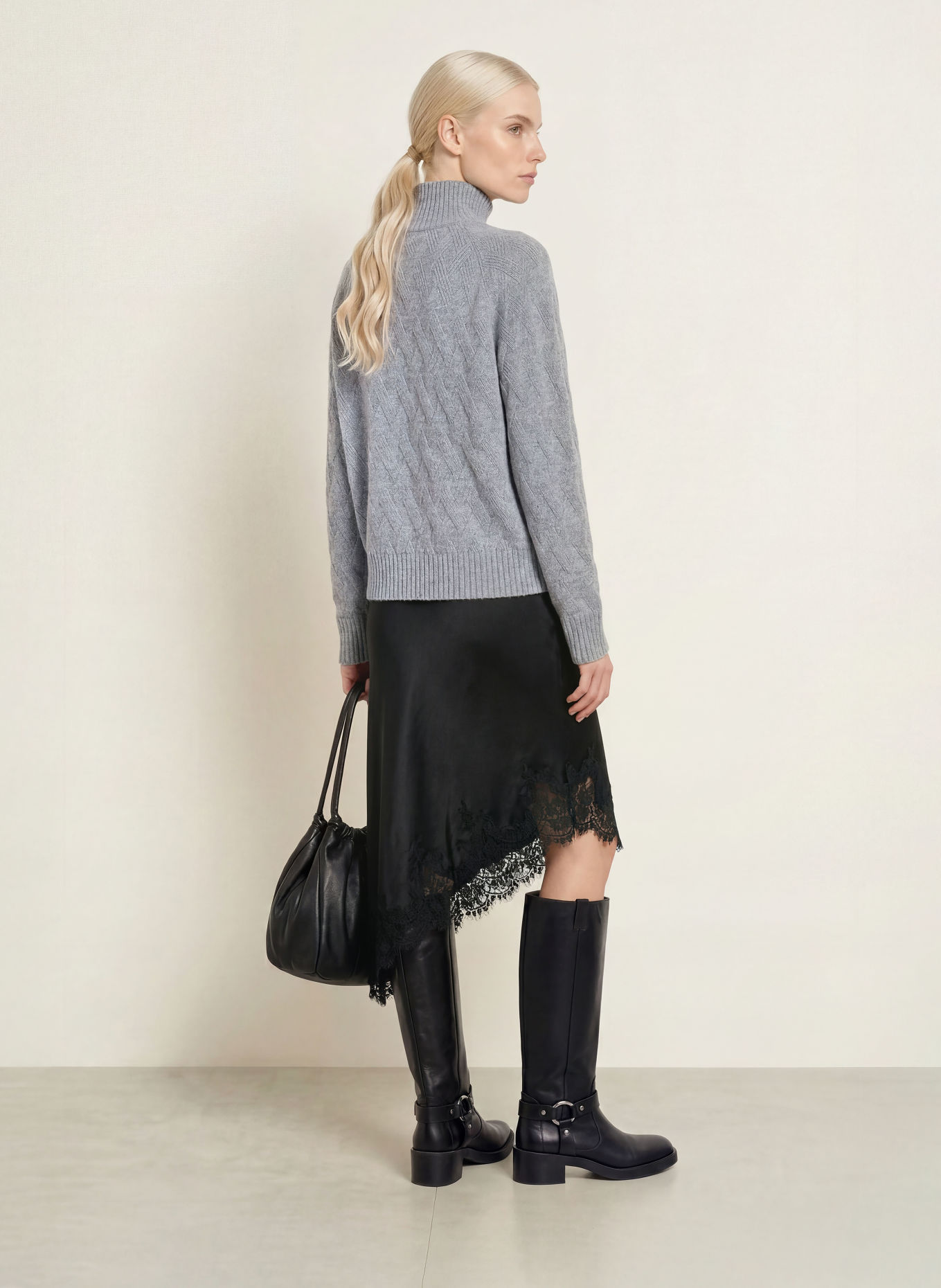 darling harbour Pullover mit Cashmere: GREY MELANGE