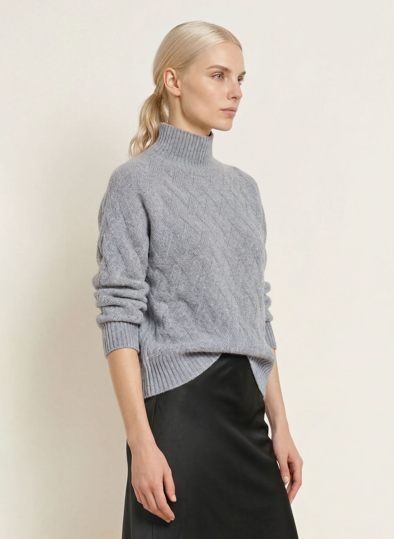 darling harbour Pullover mit Cashmere: GREY MELANGE