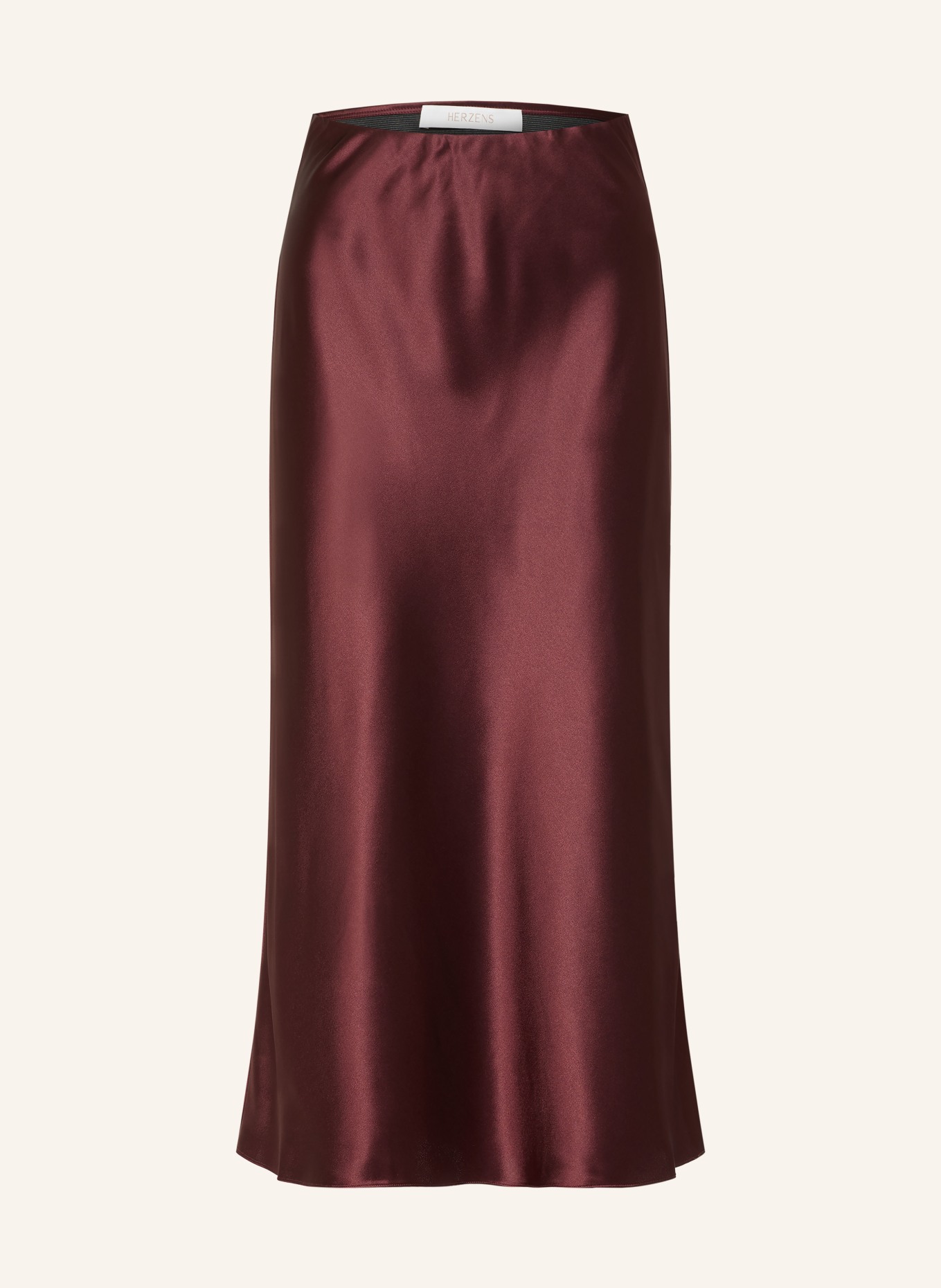 HERZENS Jupe en satin RUBY: ROUGE FONCÉ