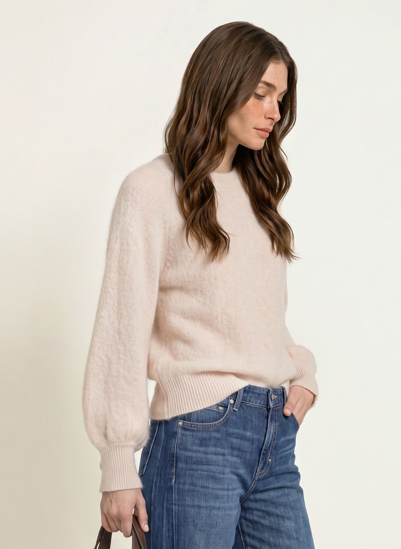 HERZENS LINA Cashmere Sweater: CREAM