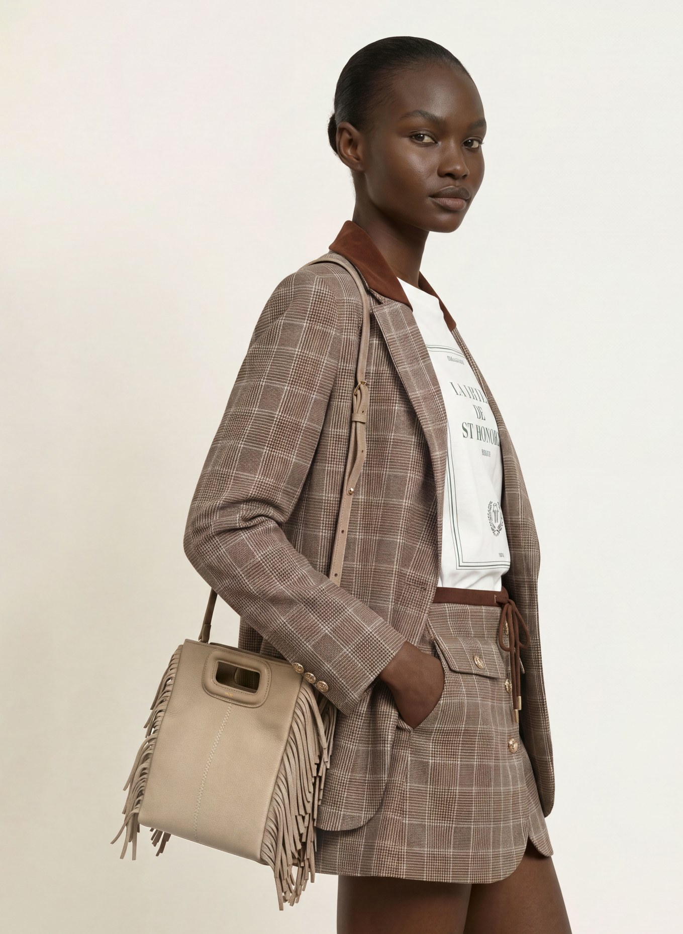 maje Handtasche: TAUPE / GOLD