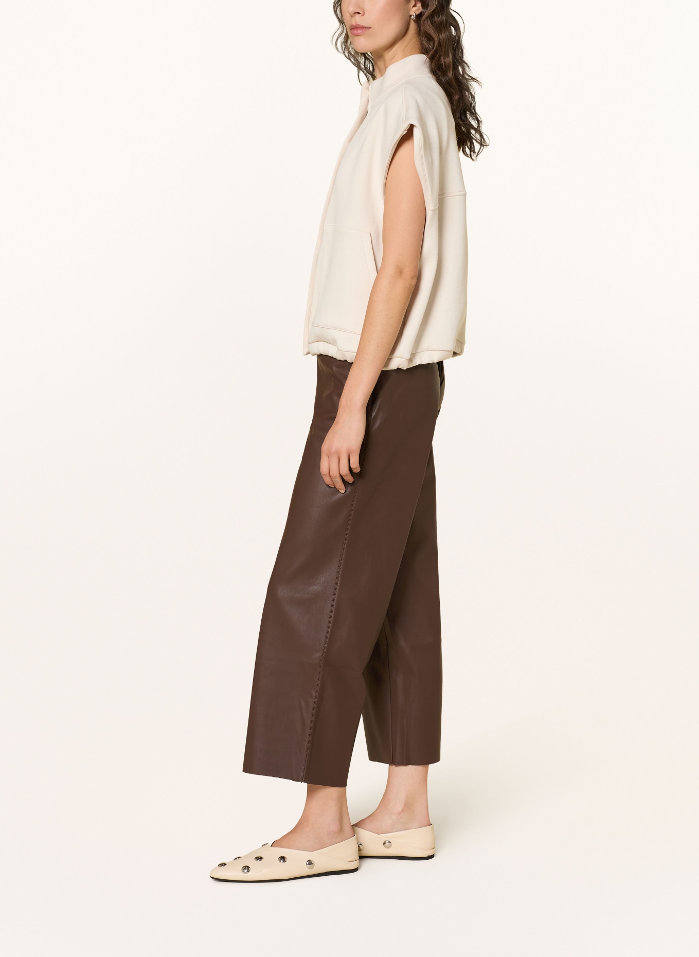 Betty Barclay Leather-look culottes: DARK BROWN