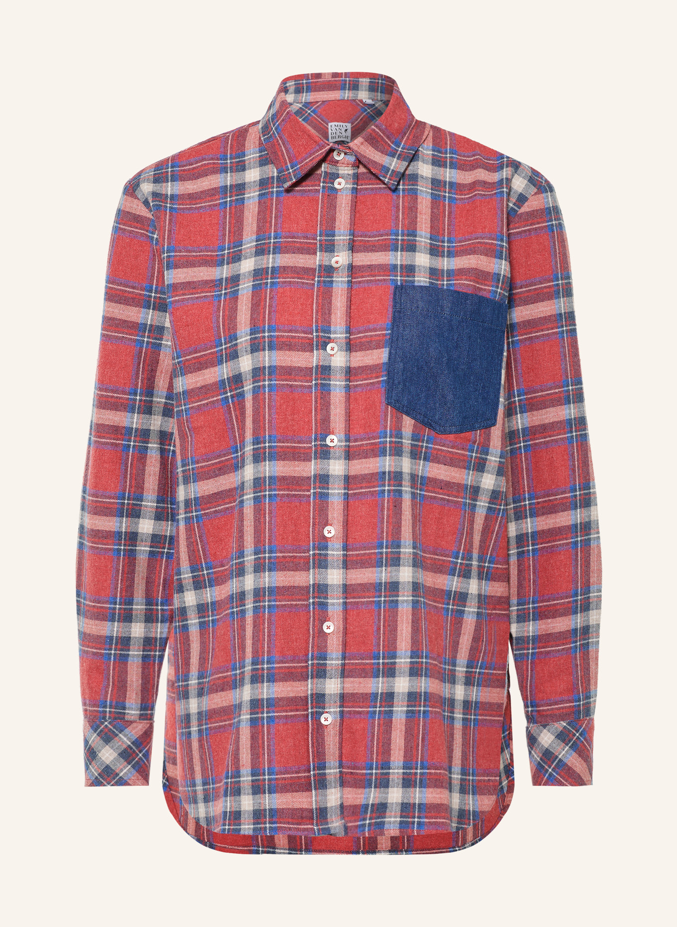 Emily VAN DEN BERGH Flanel shirt blouse: RED / BLUE / WHITE