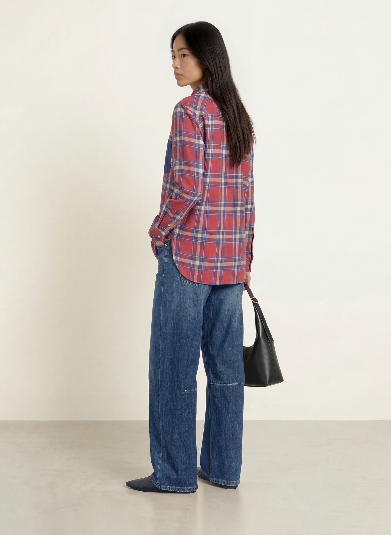 Emily VAN DEN BERGH Flanel shirt blouse: RED / BLUE / WHITE