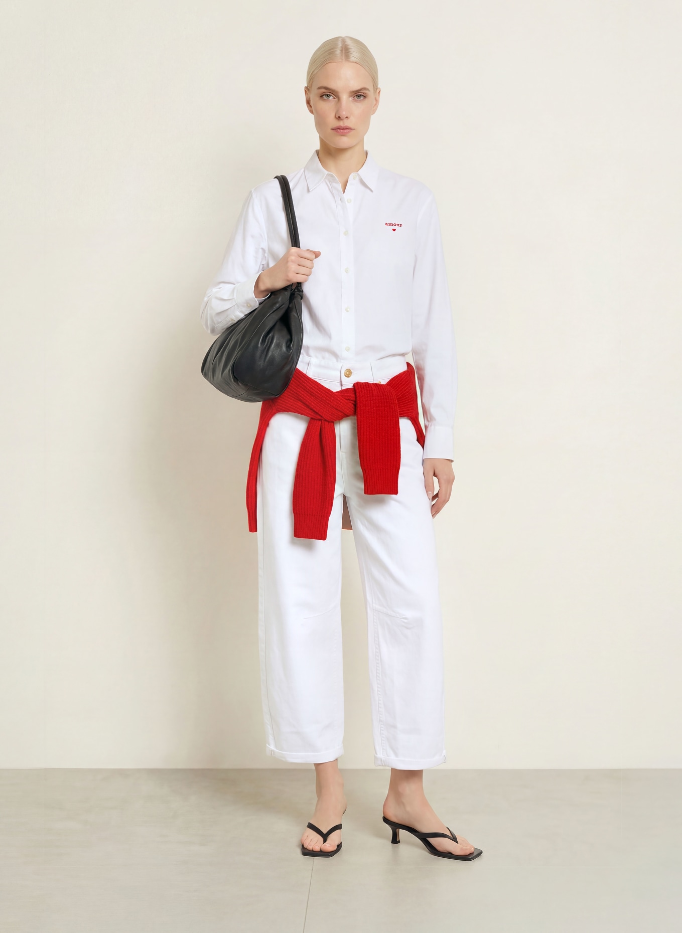Emily VAN DEN BERGH Shirt blouse: WHITE / RED