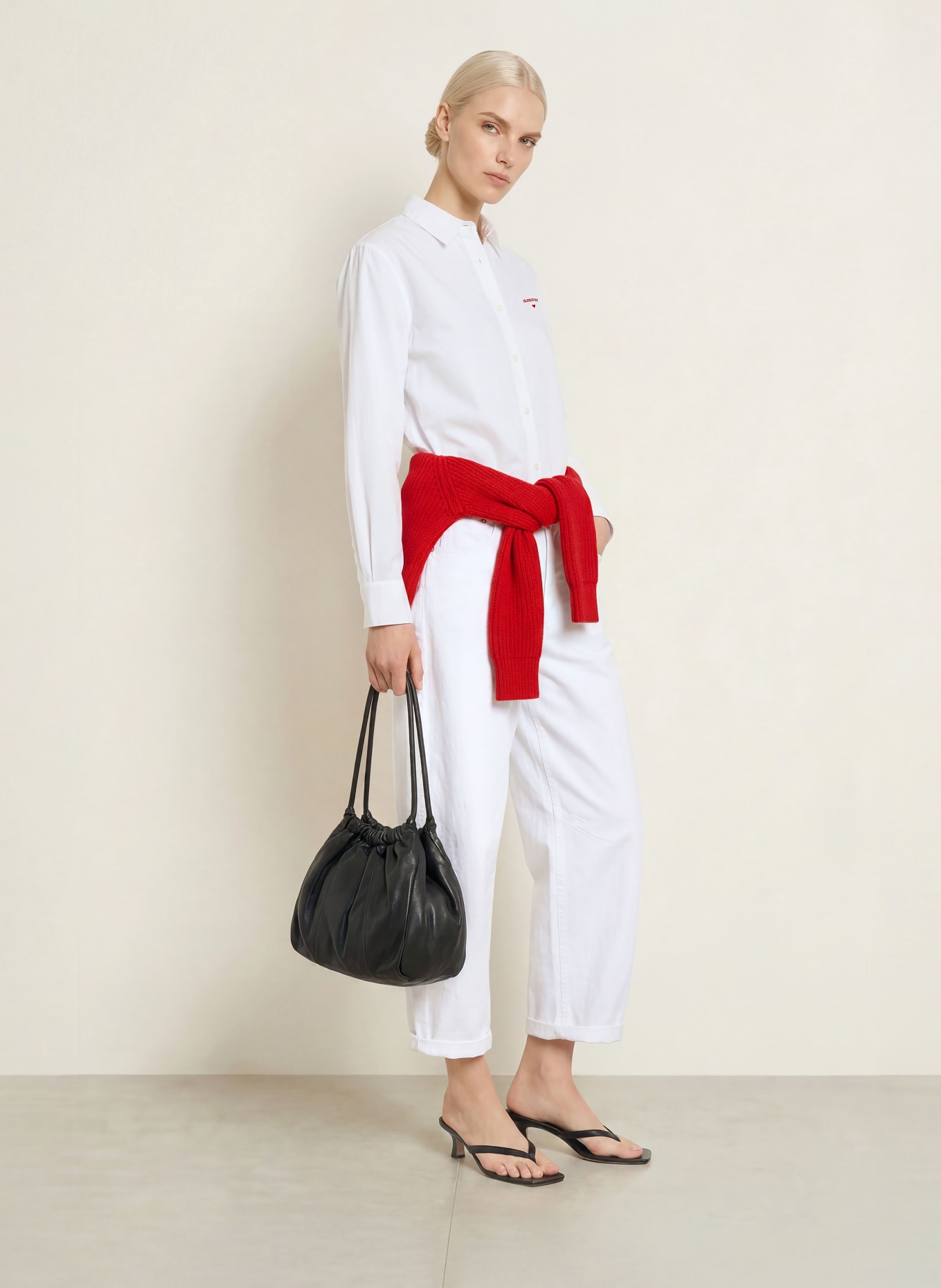 Emily VAN DEN BERGH Shirt blouse: WHITE / RED