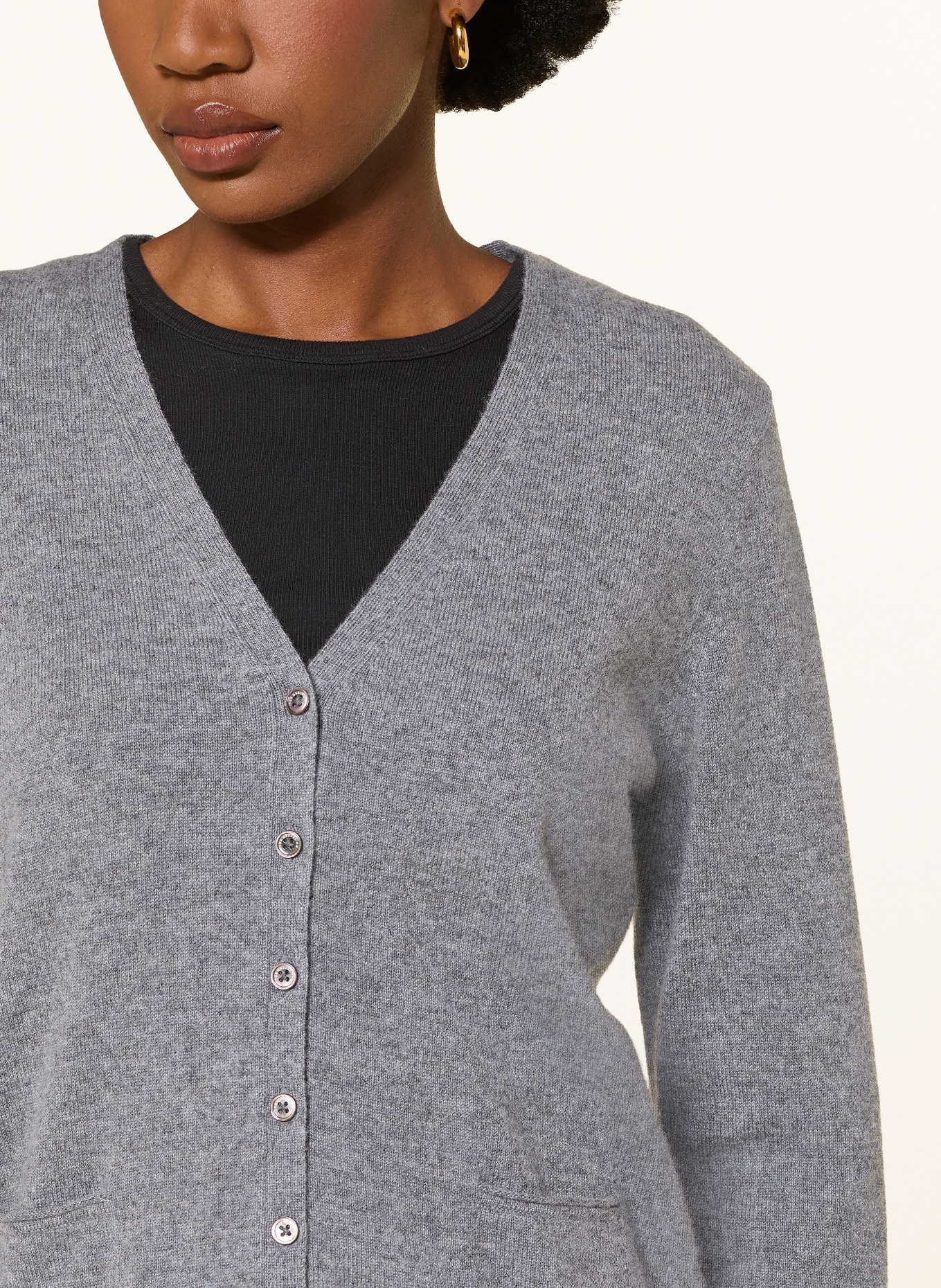 (THE MERCER) N.Y. Strickjacke aus Cashmere: GRAU