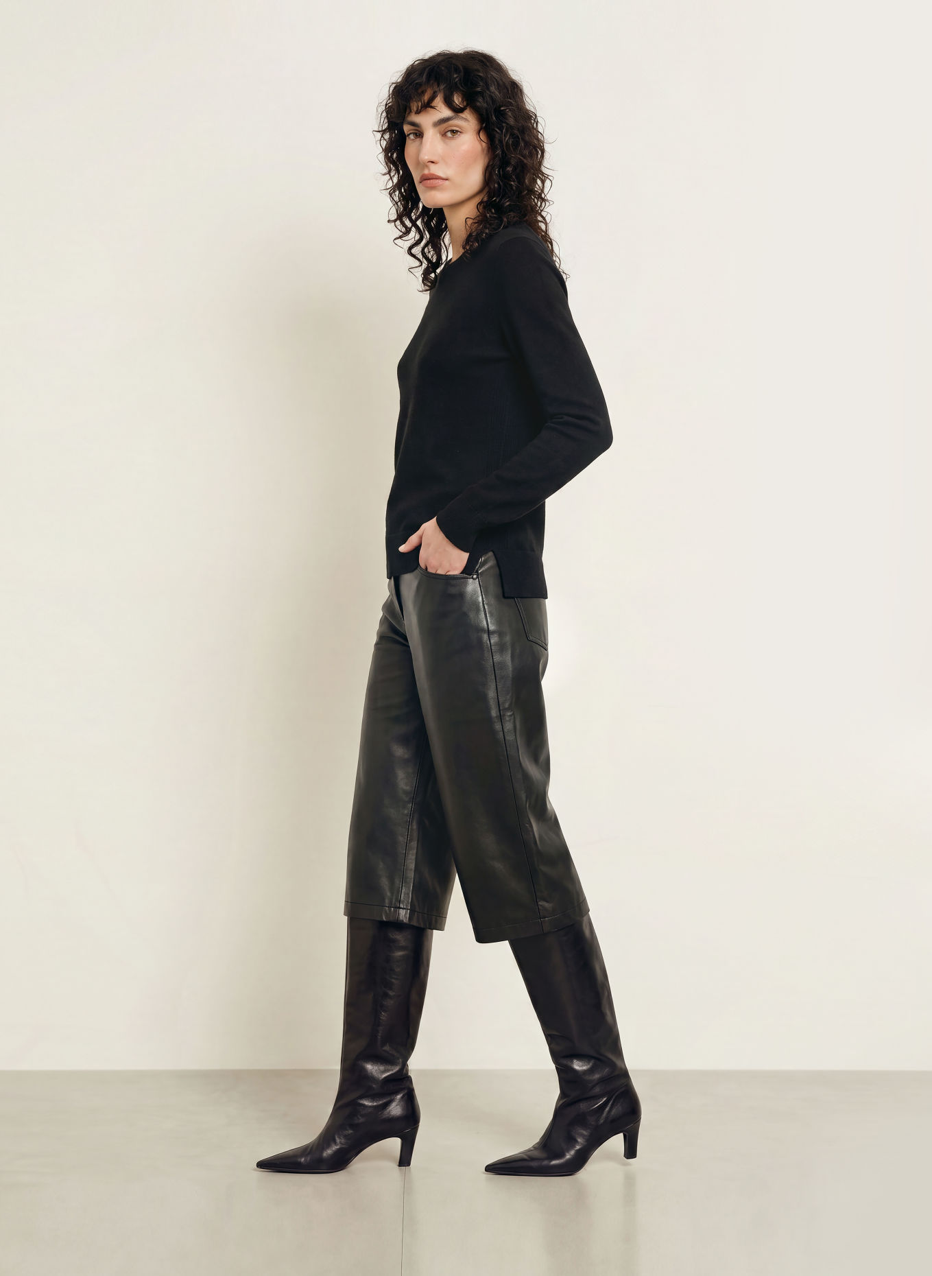 (THE MERCER) N.Y. Cashmere-Pullover: SCHWARZ