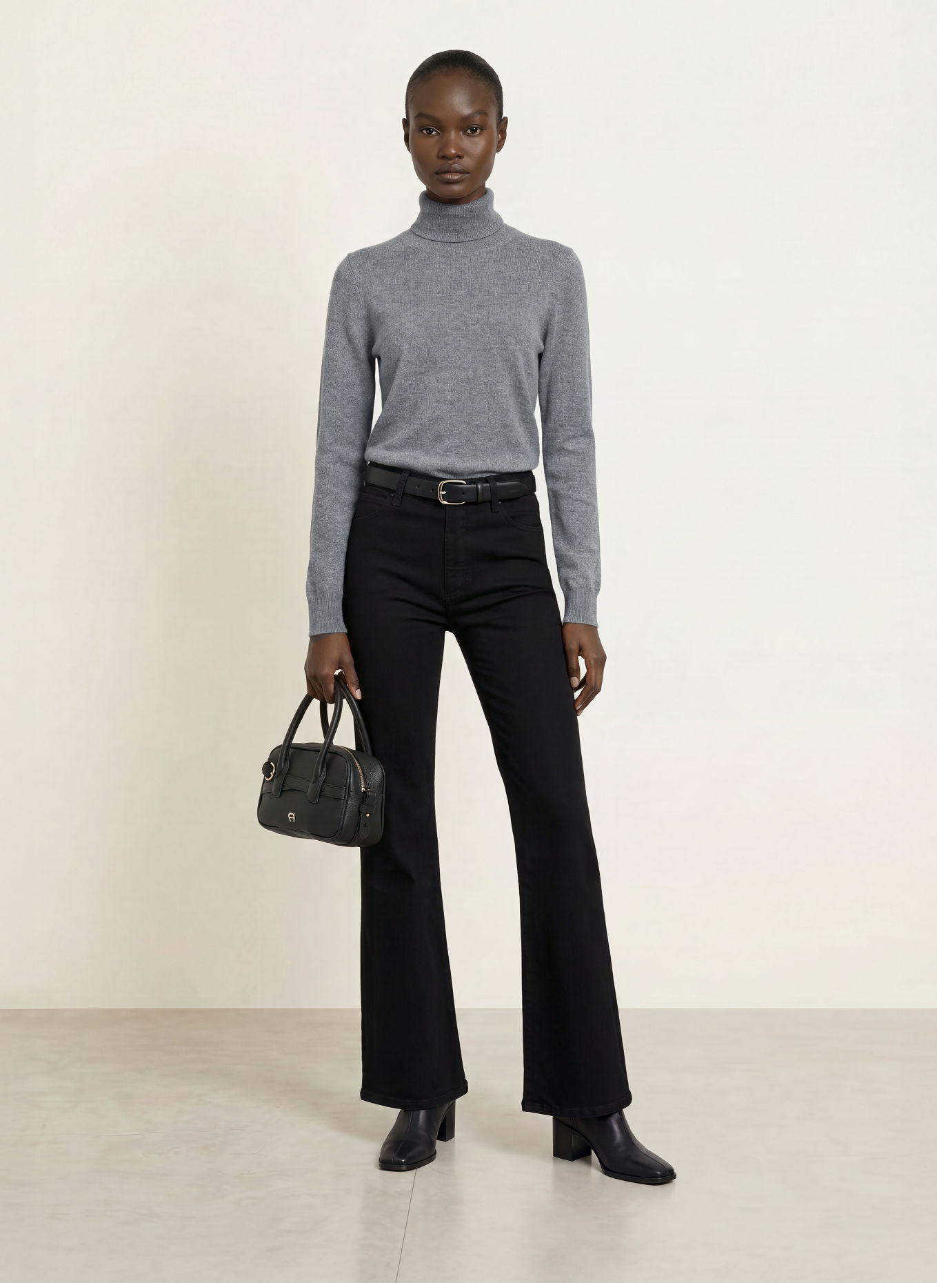 (THE MERCER) N.Y. Pull à col roulé en cachemire: GRIS