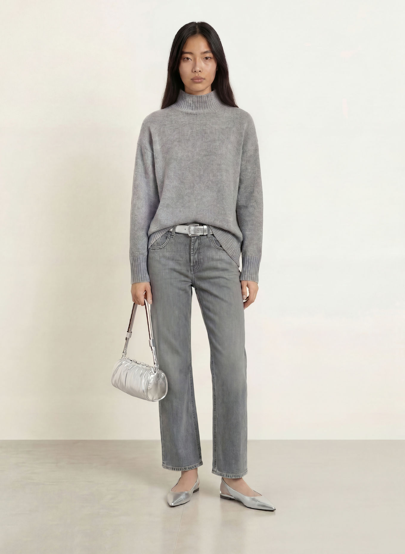 darling harbour Pullover mit Cashmere: GREY MELANGE