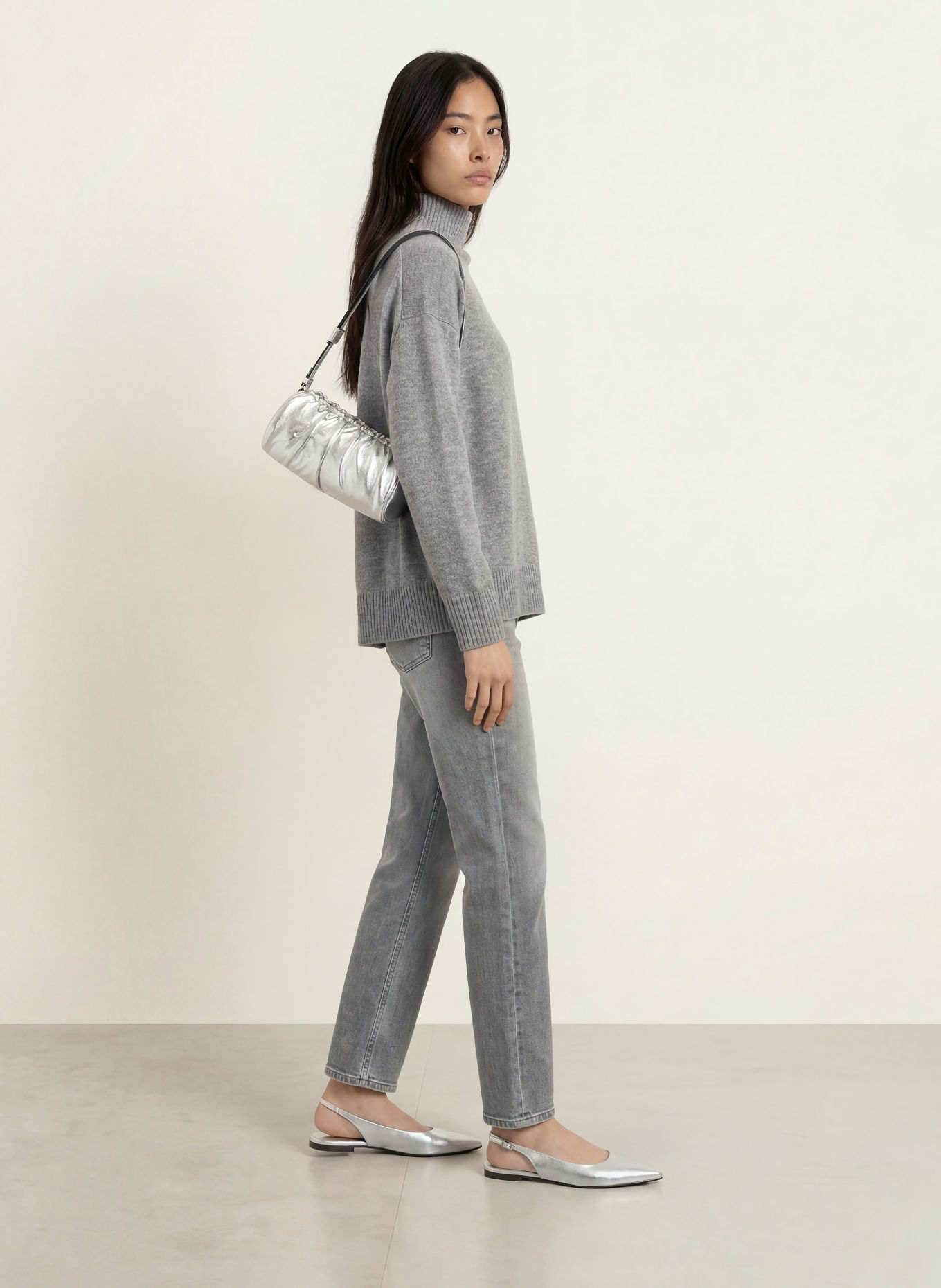 darling harbour Pullover mit Cashmere: GREY MELANGE