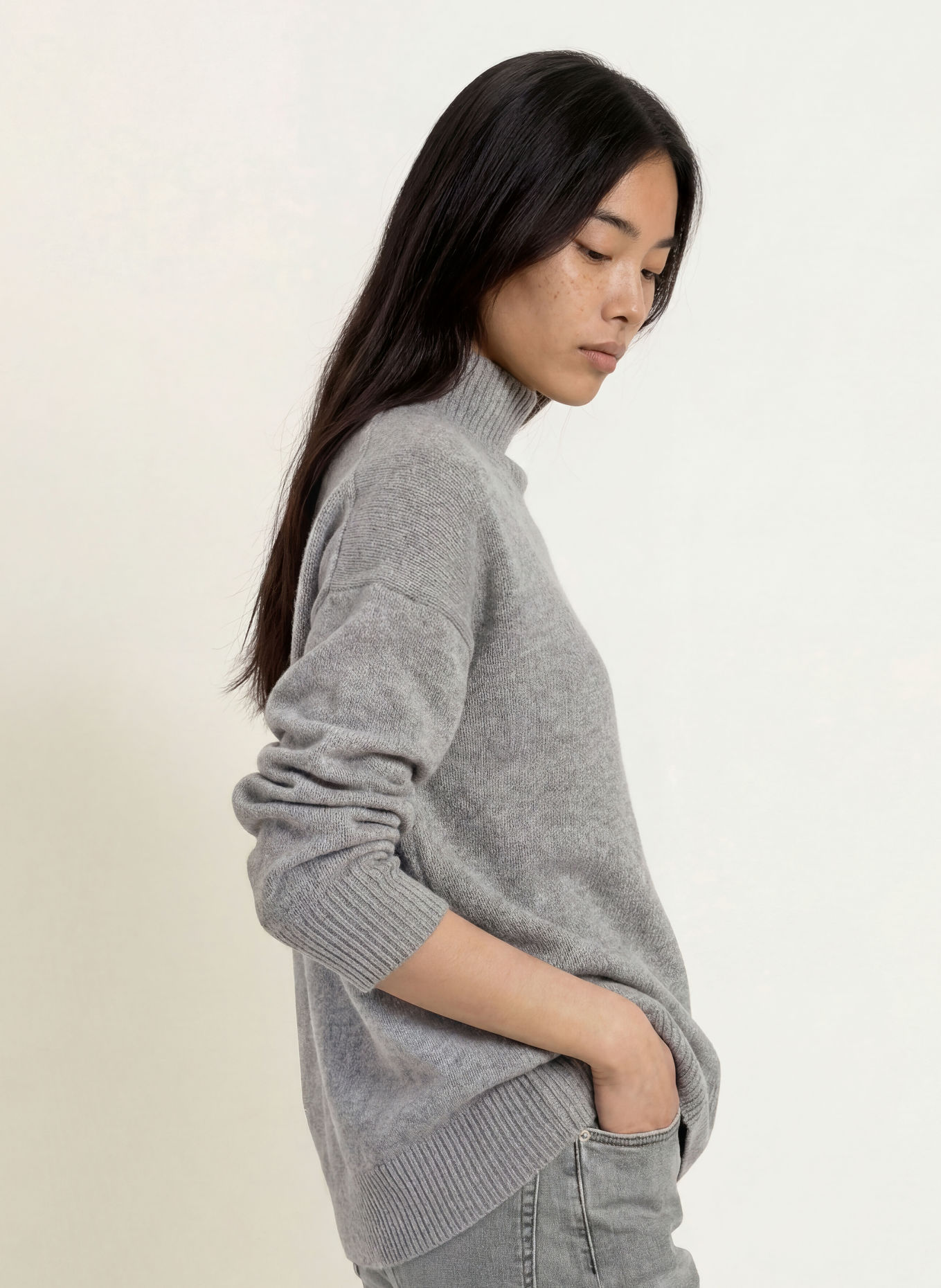 darling harbour Pullover mit Cashmere: GREY MELANGE