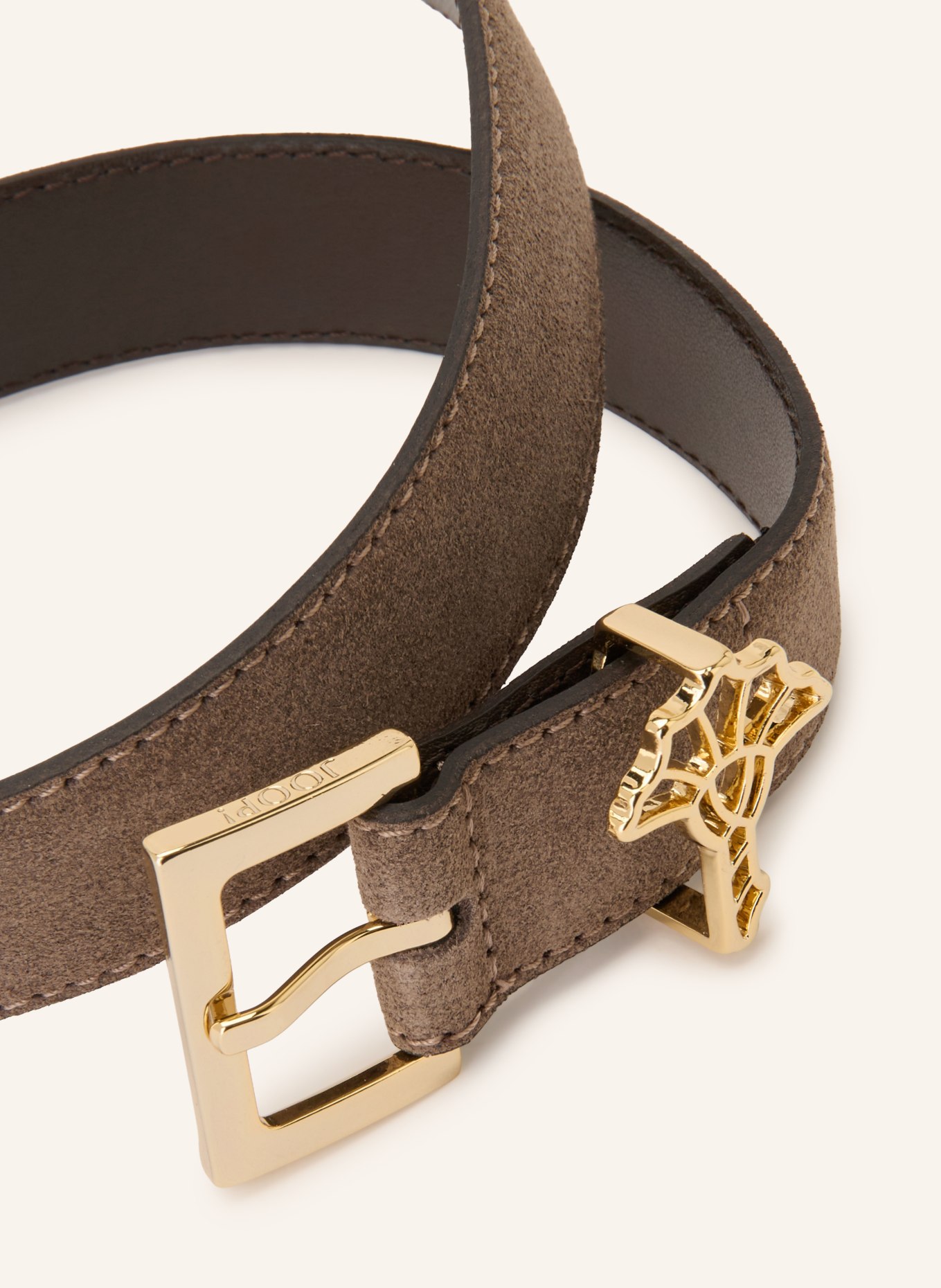 JOOP! Ceinture en cuir: TAUPE / OR
