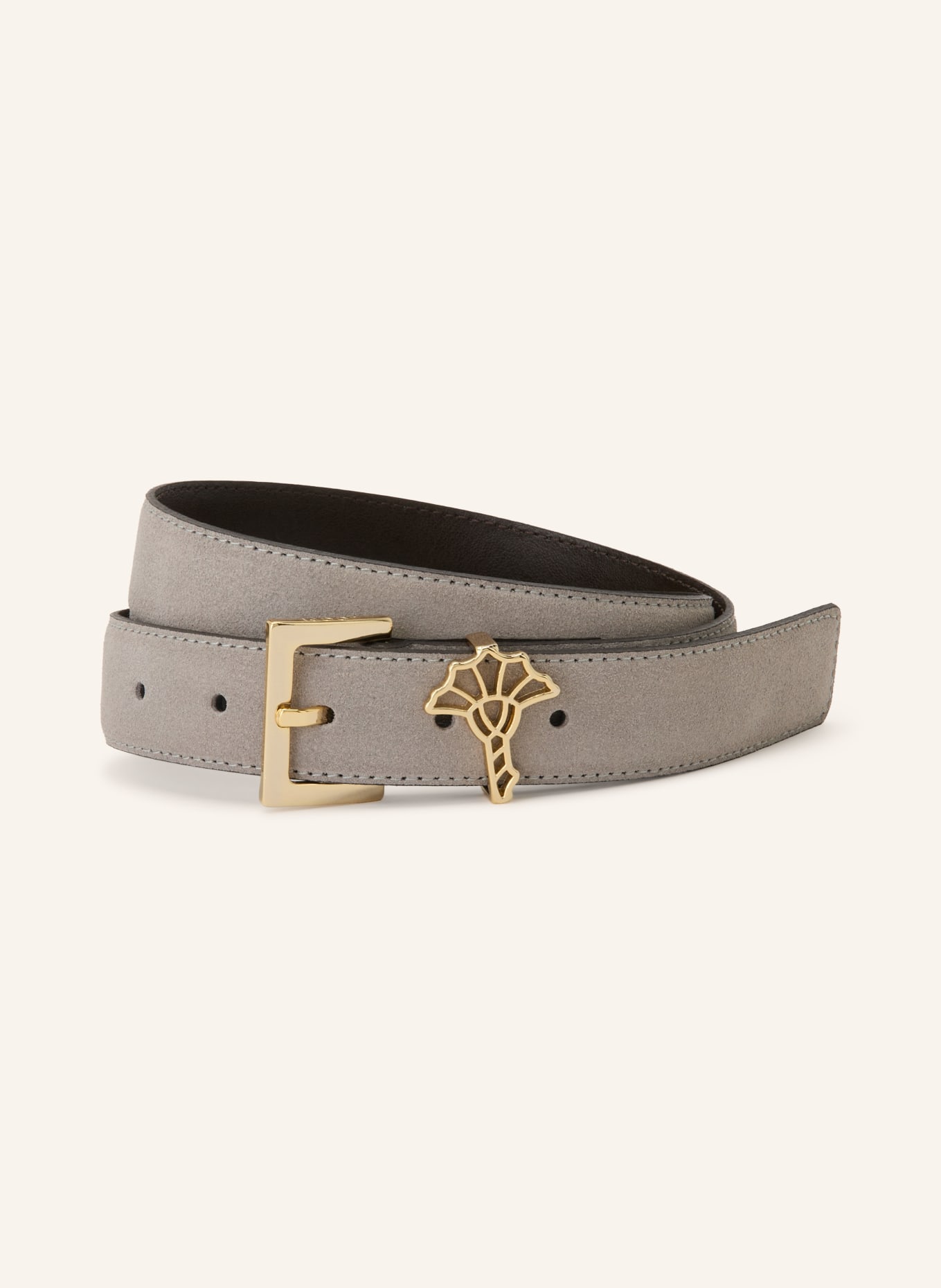 JOOP! Ceinture en cuir: GRIS / OR