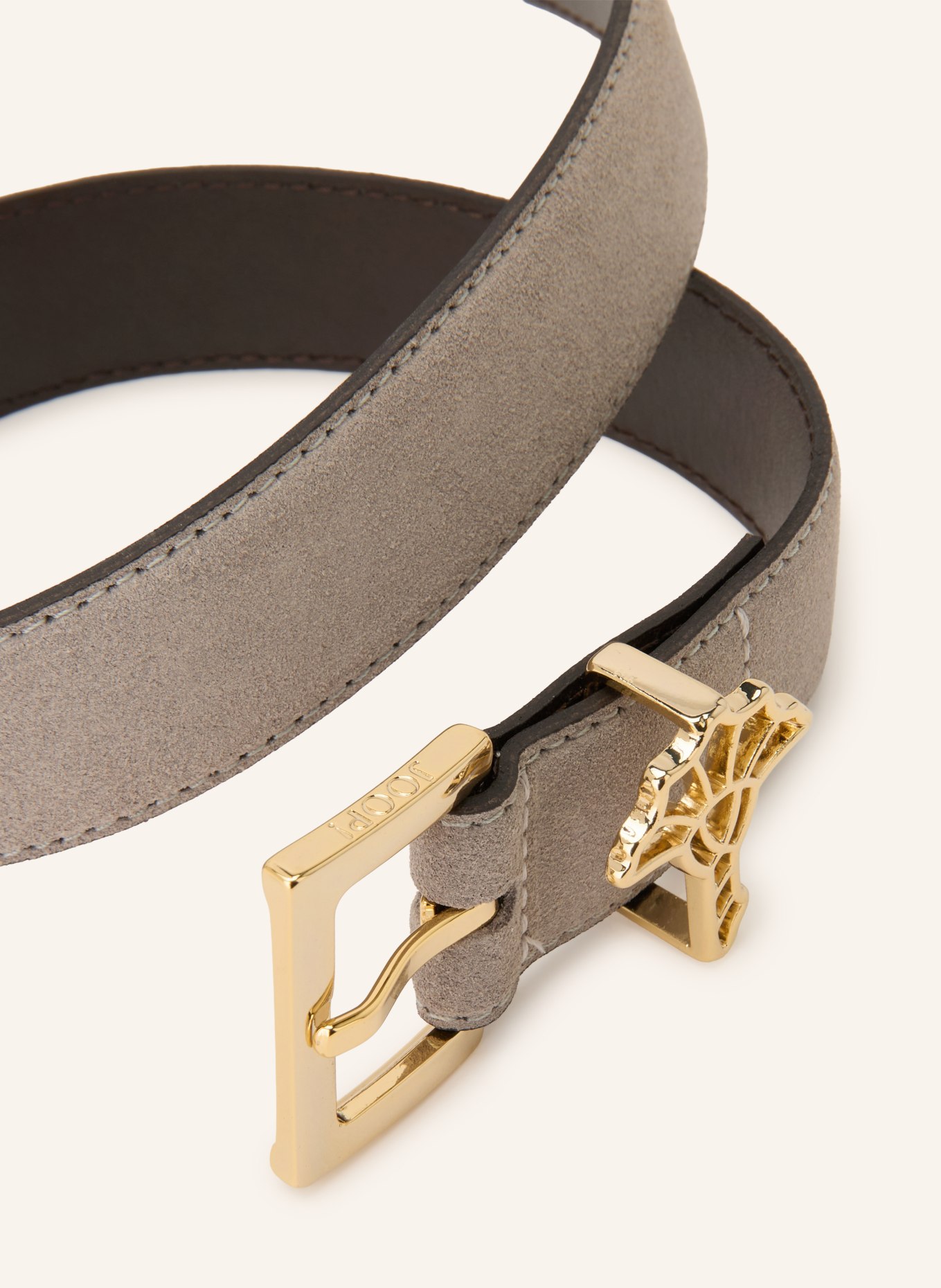 JOOP! Ceinture en cuir: GRIS / OR