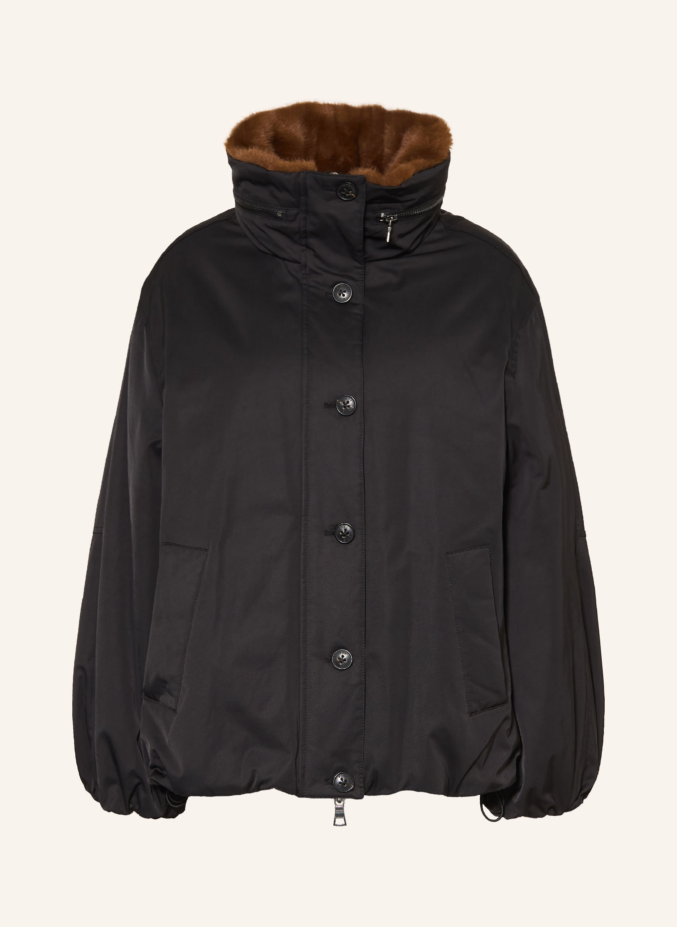 BLONDE No.8 Jacke DANTE mit Kunstfell: SCHWARZ / BRAUN