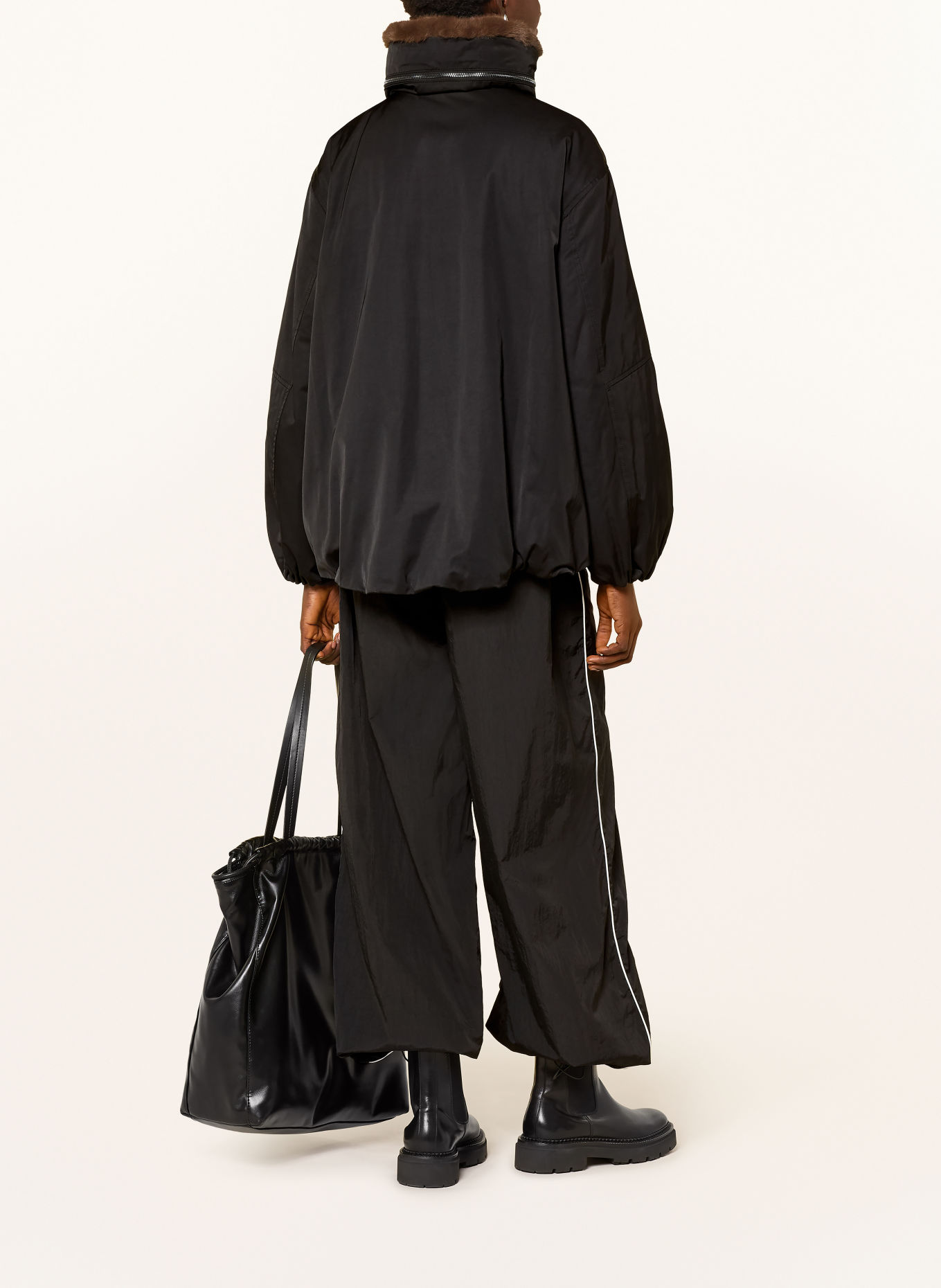 BLONDE No.8 Jacke DANTE mit Kunstfell: SCHWARZ / BRAUN