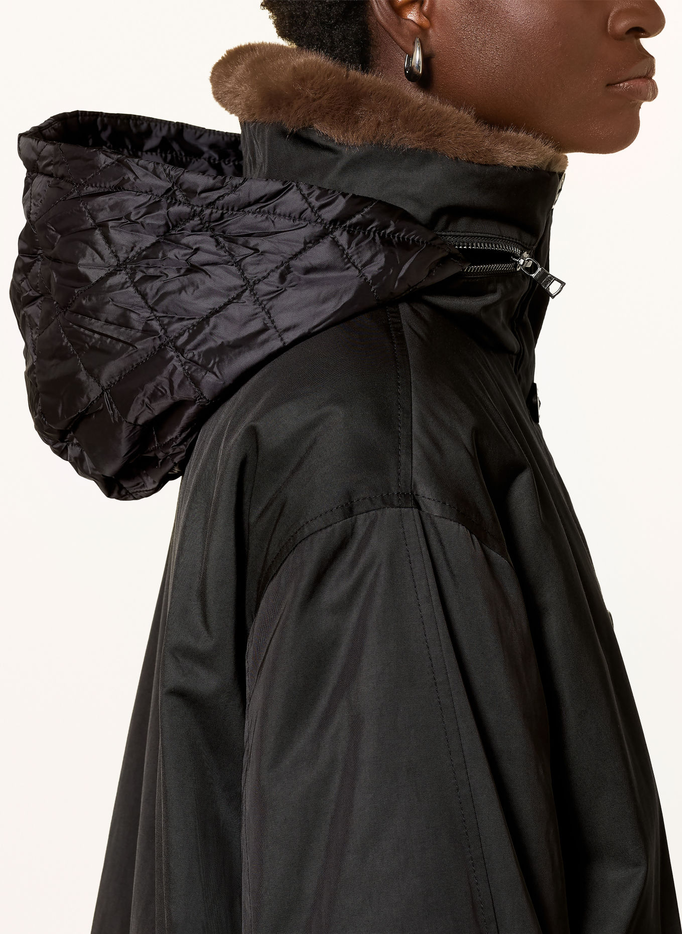 BLONDE No.8 Jacke DANTE mit Kunstfell: SCHWARZ / BRAUN