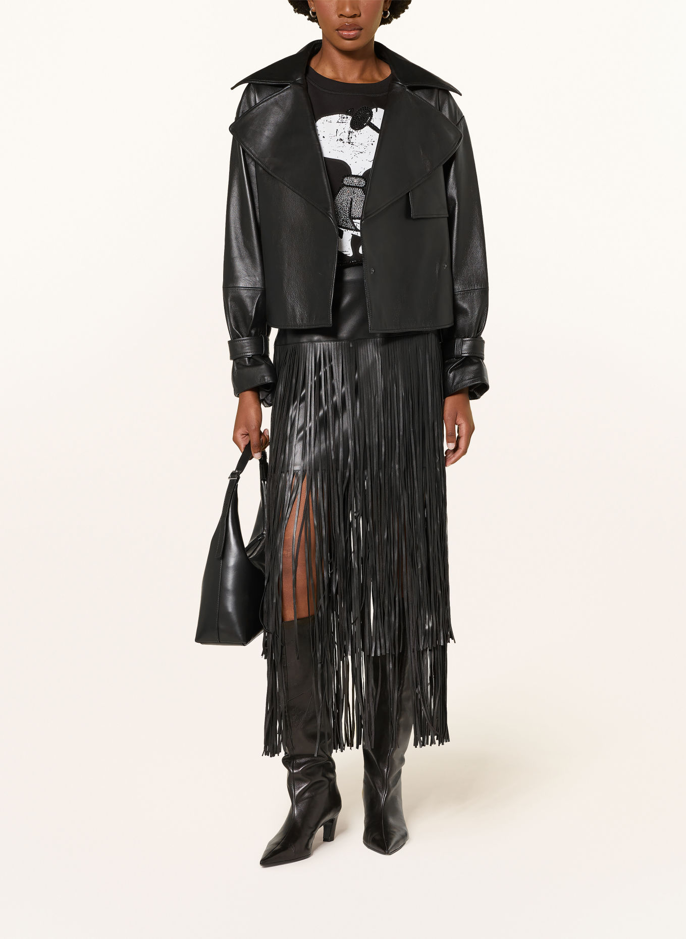 Princess GOES HOLLYWOOD Jupe aspect cuir: NOIR