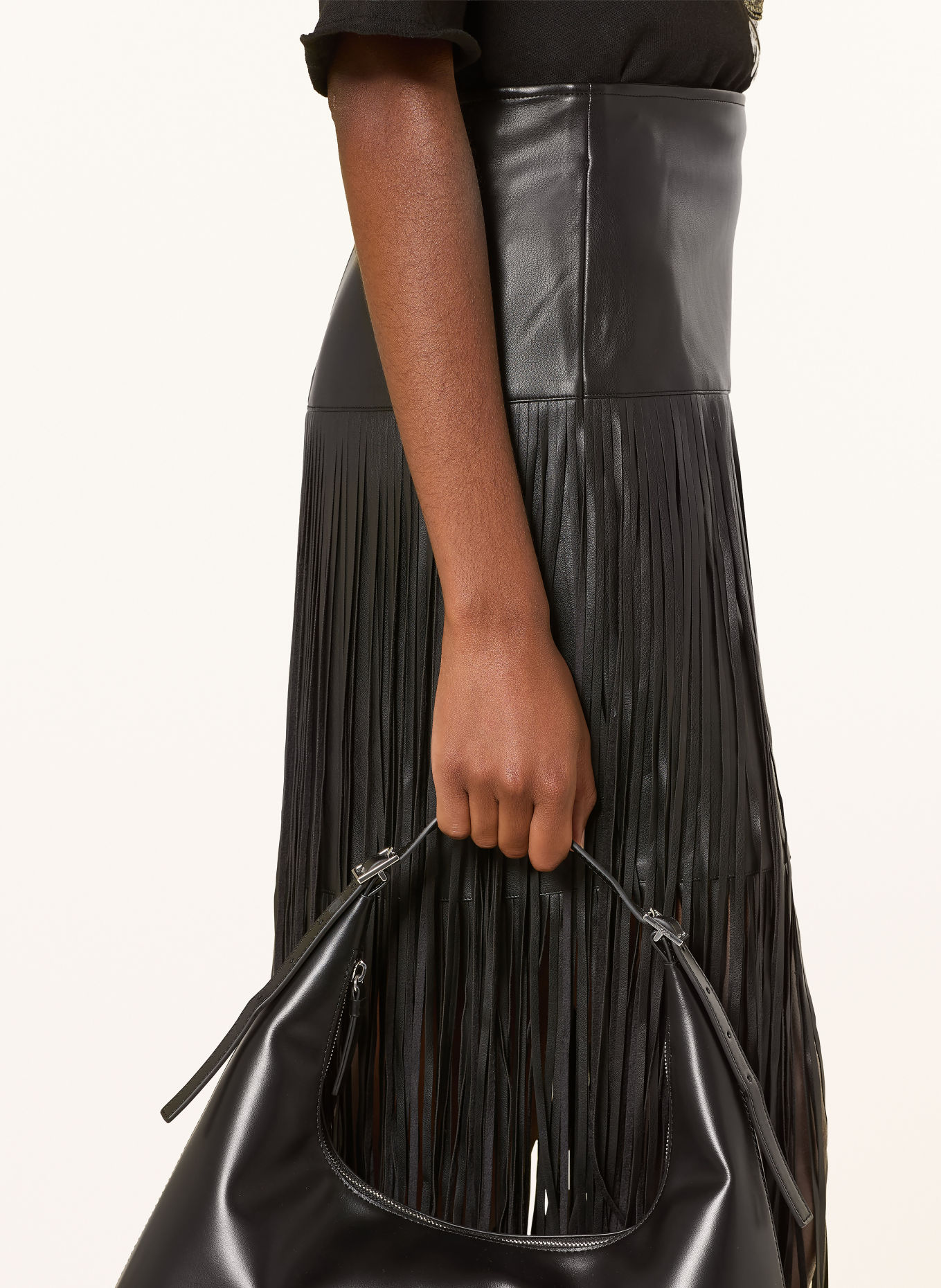 Princess GOES HOLLYWOOD Jupe aspect cuir: NOIR