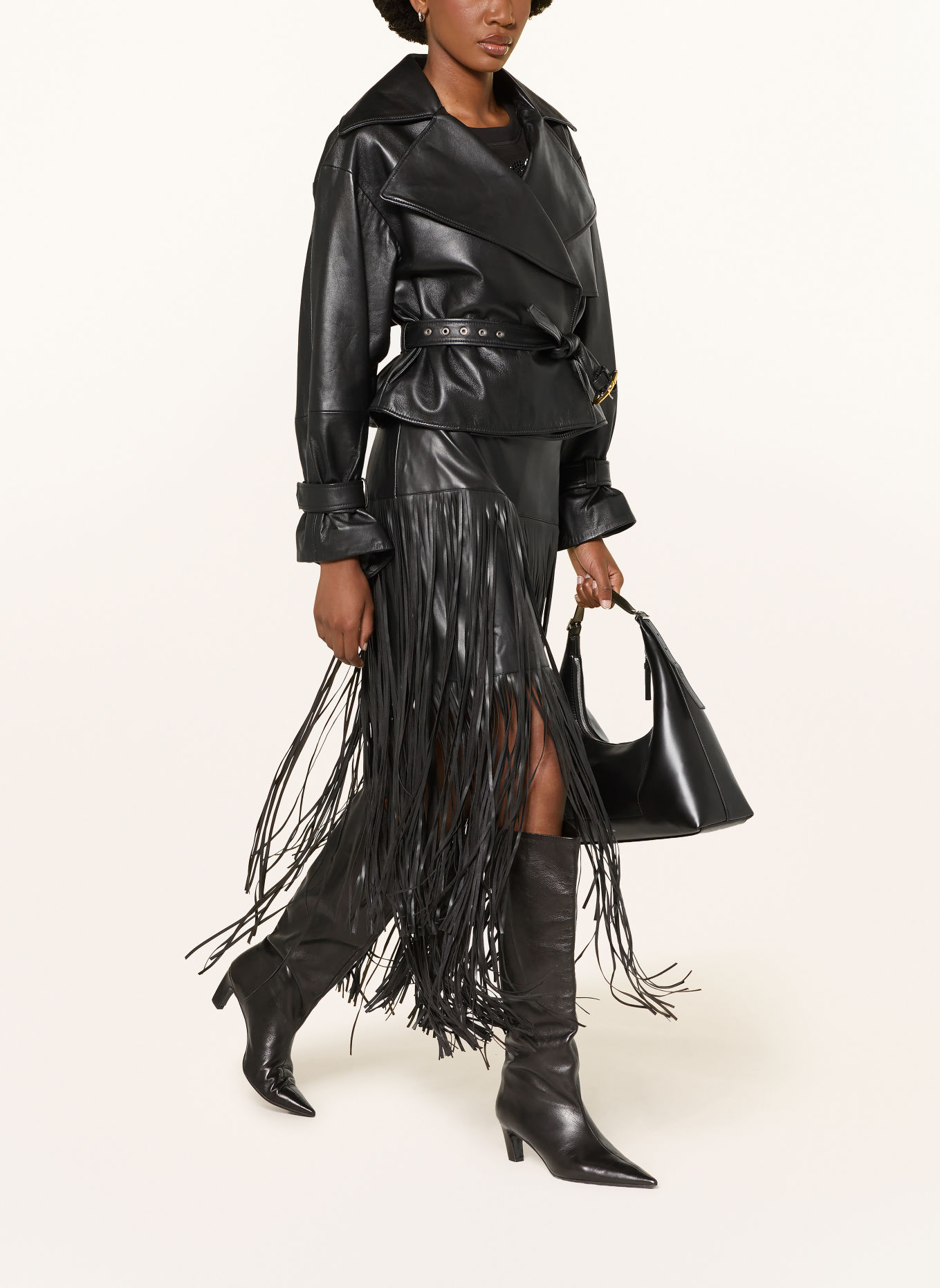 Princess GOES HOLLYWOOD Jupe aspect cuir: NOIR