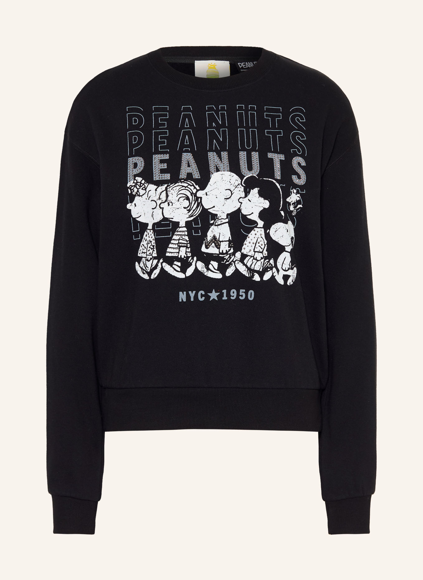 Princess GOES HOLLYWOOD Sweatshirt met strass-steentjes: ZWART