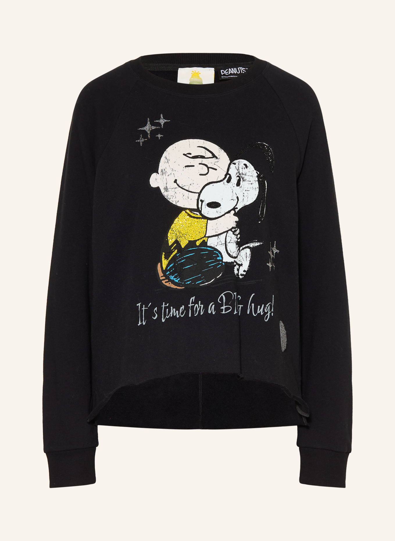 Princess GOES HOLLYWOOD Sweatshirt met sierstenen: ZWART / GEEL / BLAUW