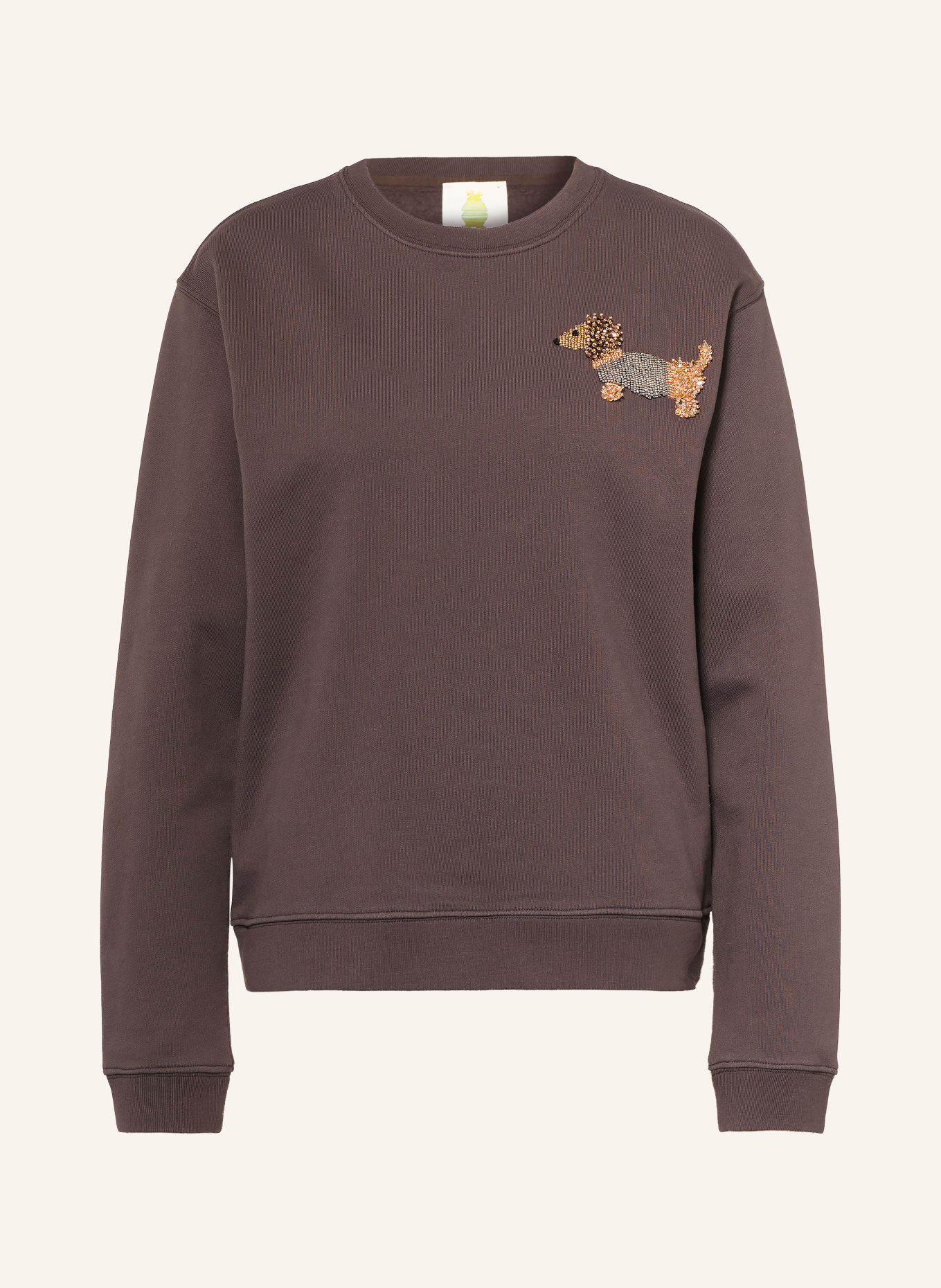 Princess GOES HOLLYWOOD Sweatshirt mit Schmuckperlen: DUNKELBRAUN